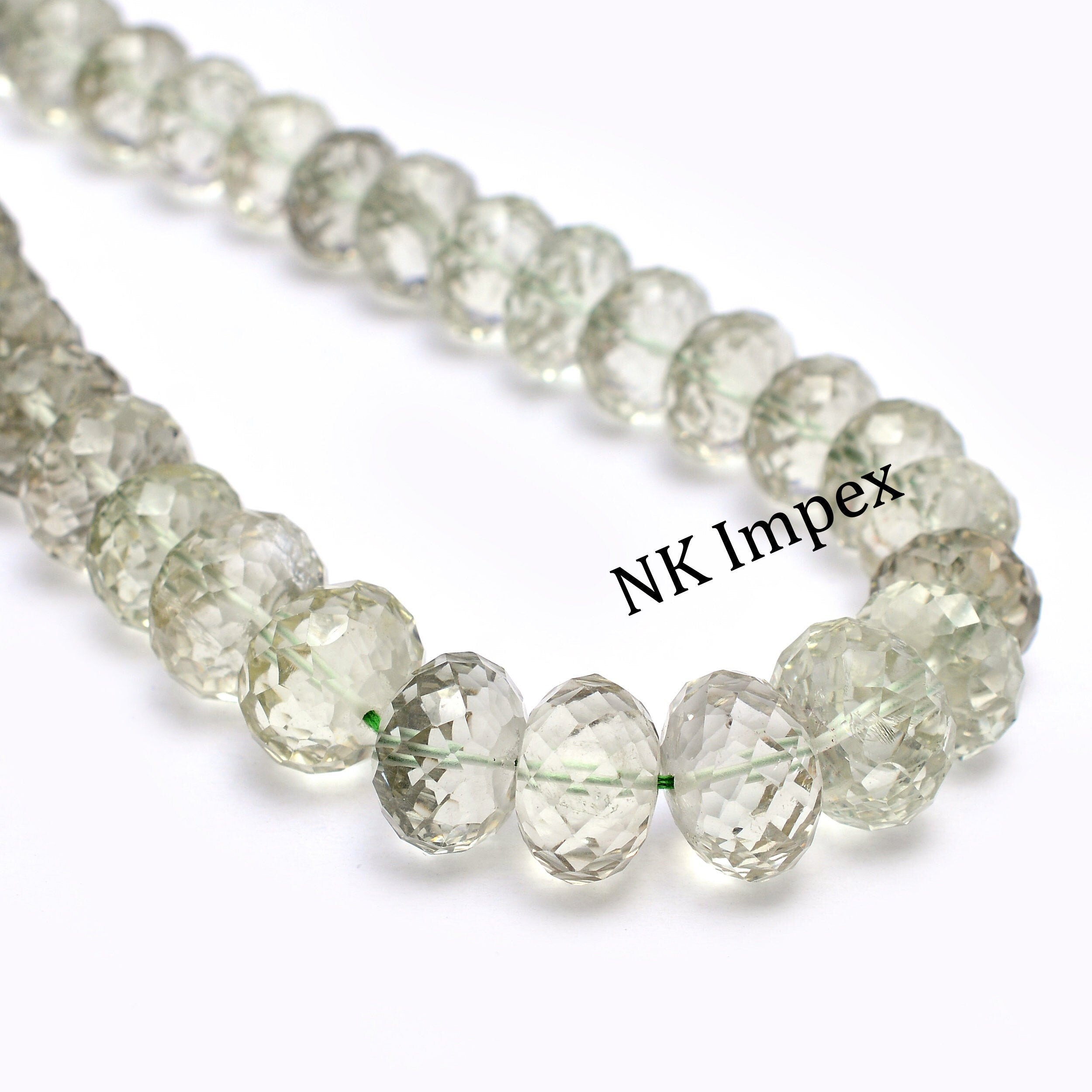 AAA Quality Amethyst, Natural Green Amethyst Beads, 9X12 mm, Amethyst Faceted Rondelle Beads, February Birthstone Beads Jewelry Strand