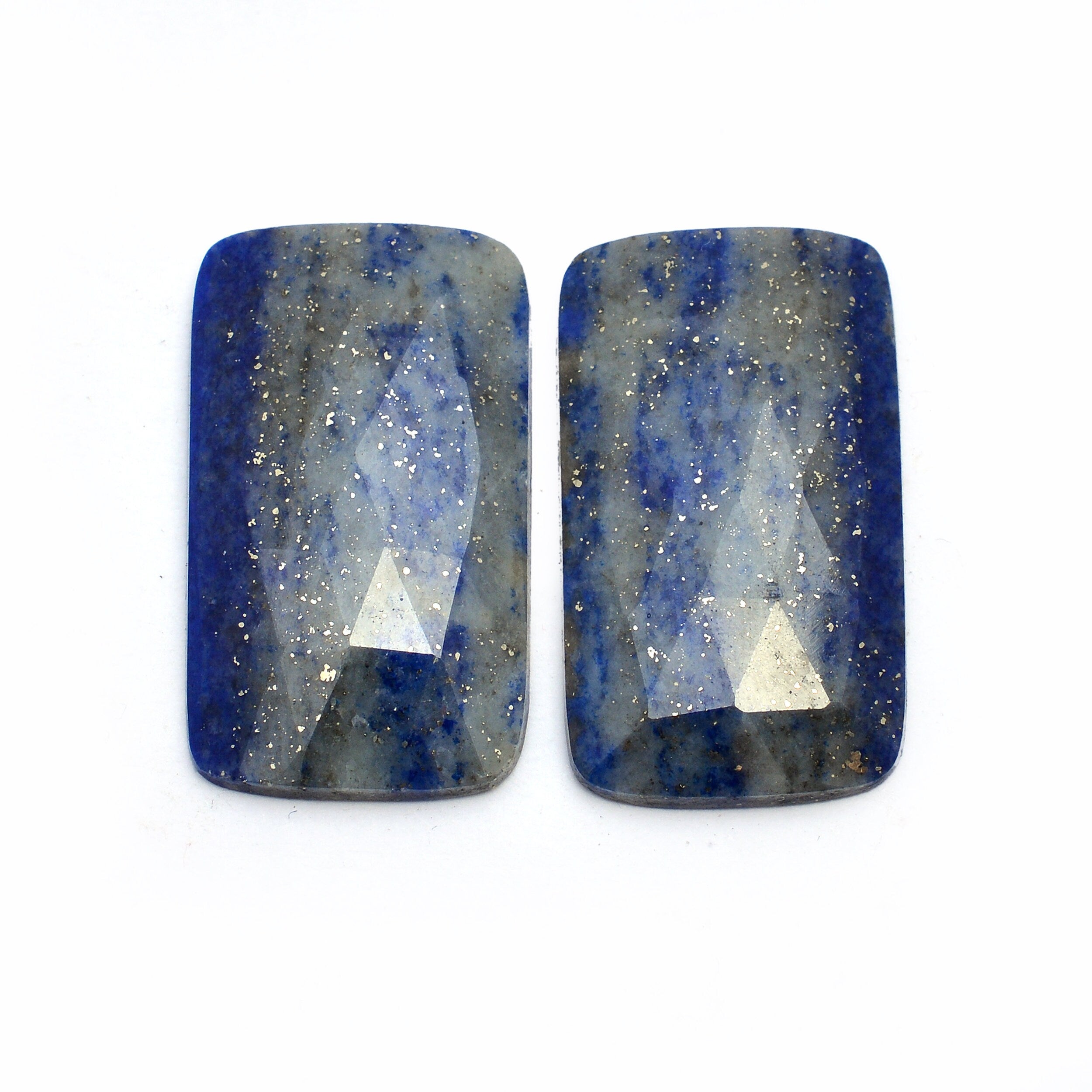 Lapis Lazuli Rectangle Rosecut Loose Gemstone, 15.7x27 mm, Lapis Lazuli Organic Cut, Lapis Jewelry Making Gemstone Rosecut, SKU No. 1175