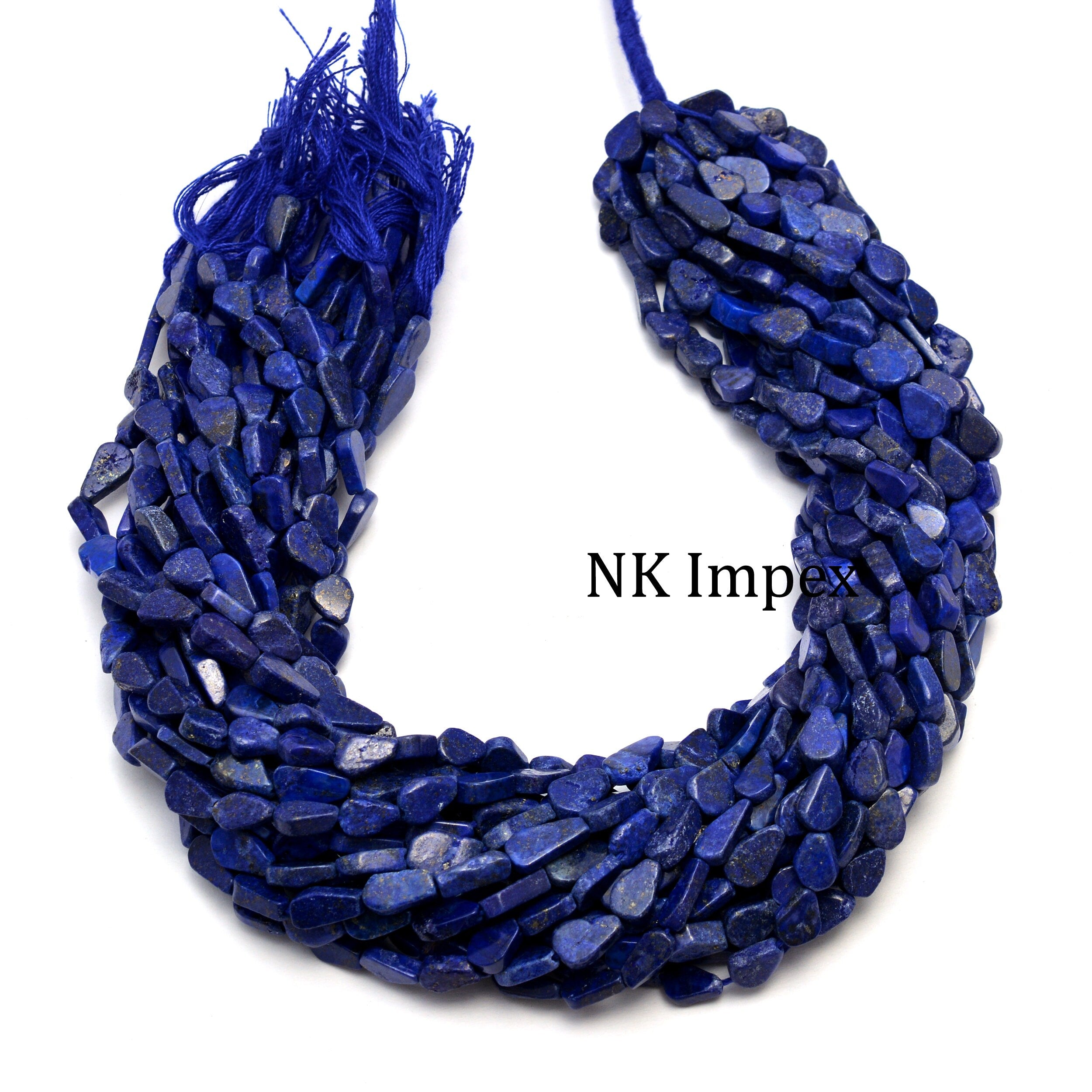 Blue Natural Lapis Lazuli Smooth Pear Beads | Straight Drill Beads | Blue Plain Beads | Gemstone Beads | 14 Inch Strand (SKU1160)