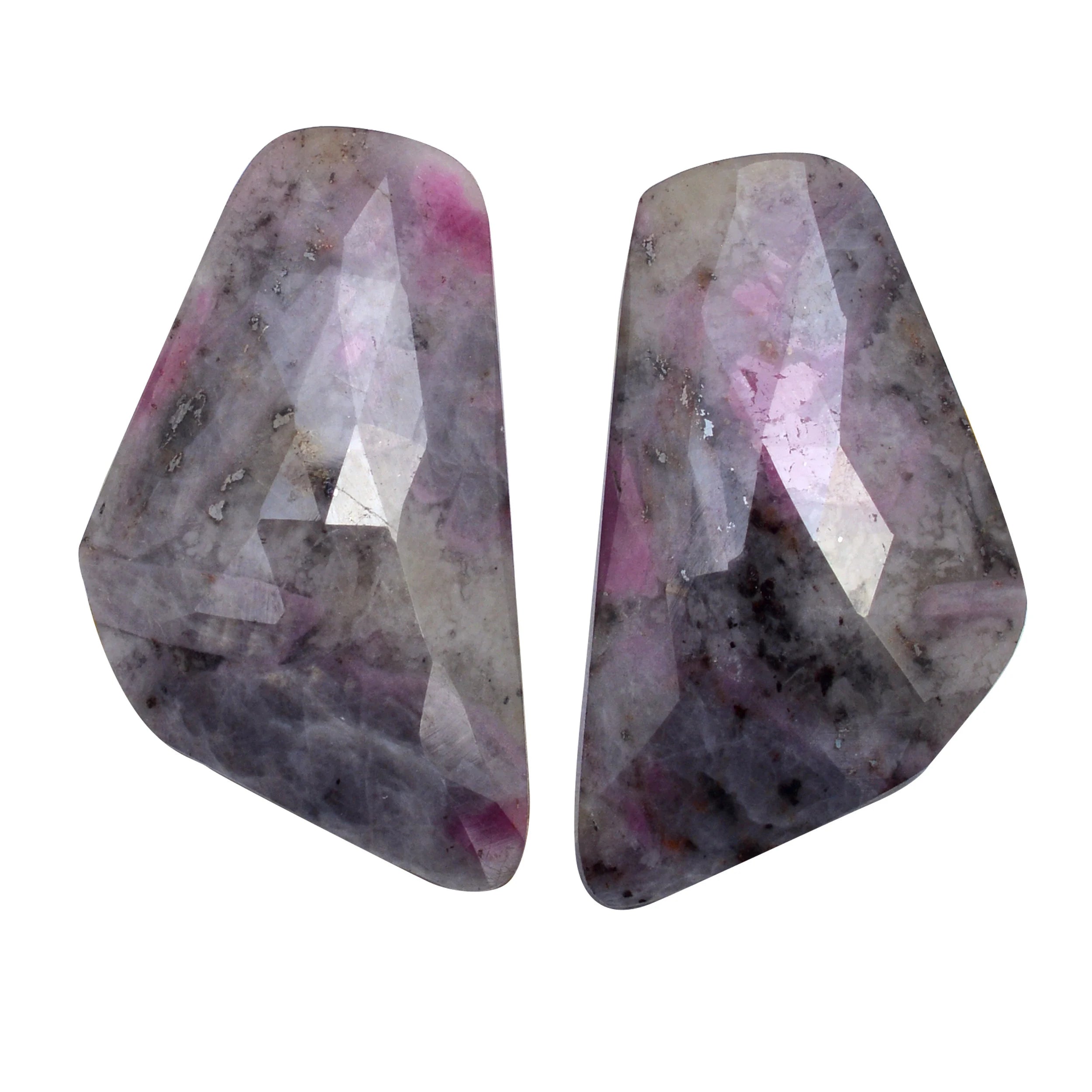 Gray Sapphire Faceted Rosecut Loose Gemstone, 15x27.5 mm, Sapphire Organic Cut, Gray Sapphire Jewelry Making Gemstone Cut, SKU No. 1206