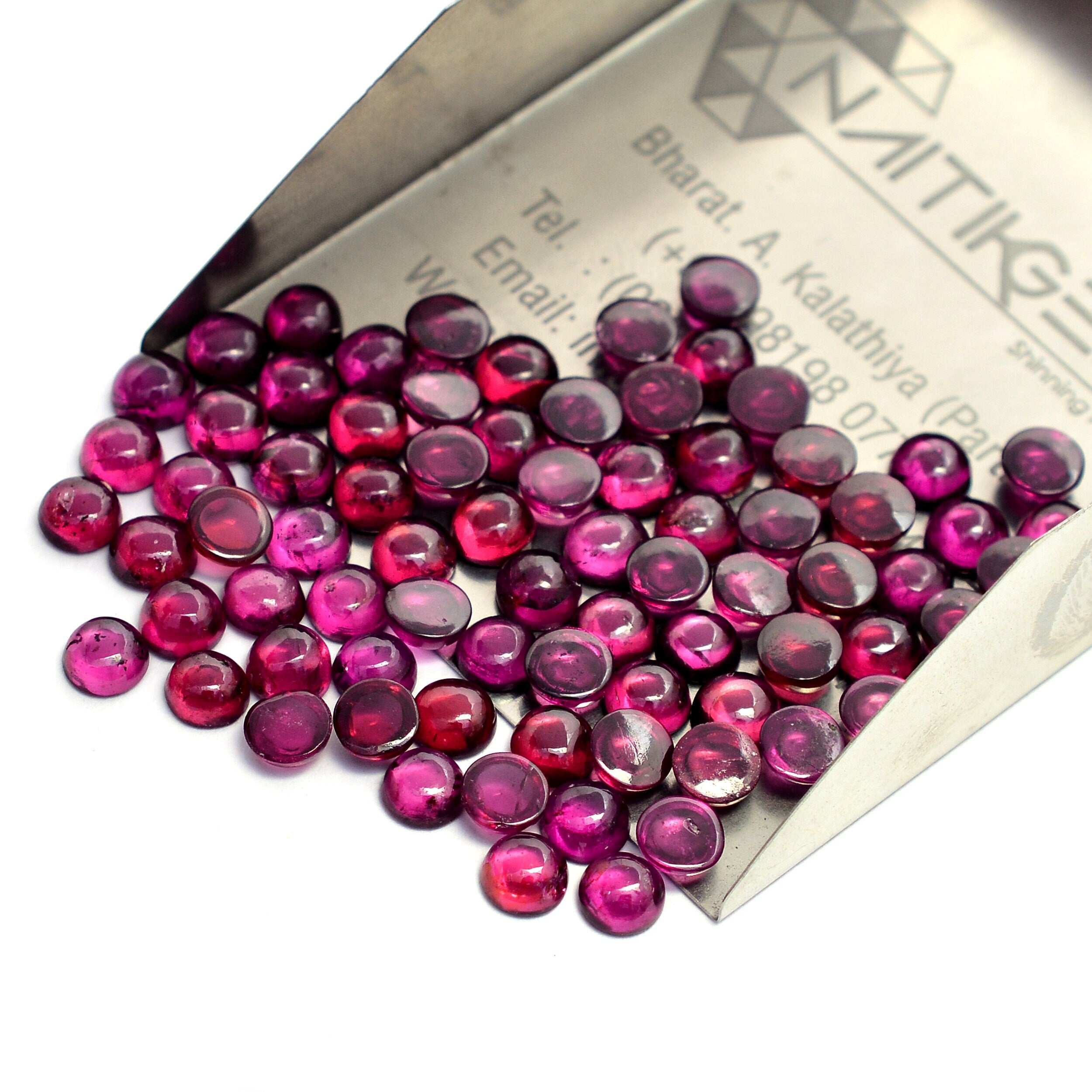 Natural Rhodolite Garnet Smooth Calibrated Round Gemstone, Round Garnet Cabs, Purple Garnet for Jewelry Making (SKU1228)
