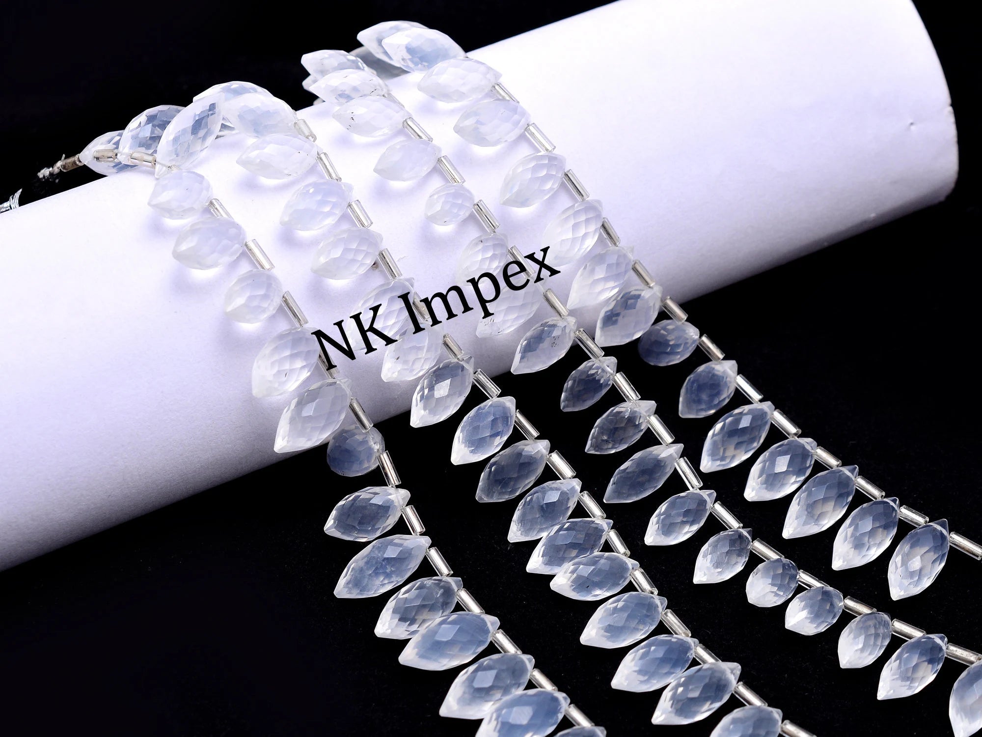 Ice Quartz Faceted Marquise Beads, Ice Quartz Marquise Beads, Quartz Faceted Marquise, Ice Quartz Jewelry Making Gemstone Beads, SKU1133