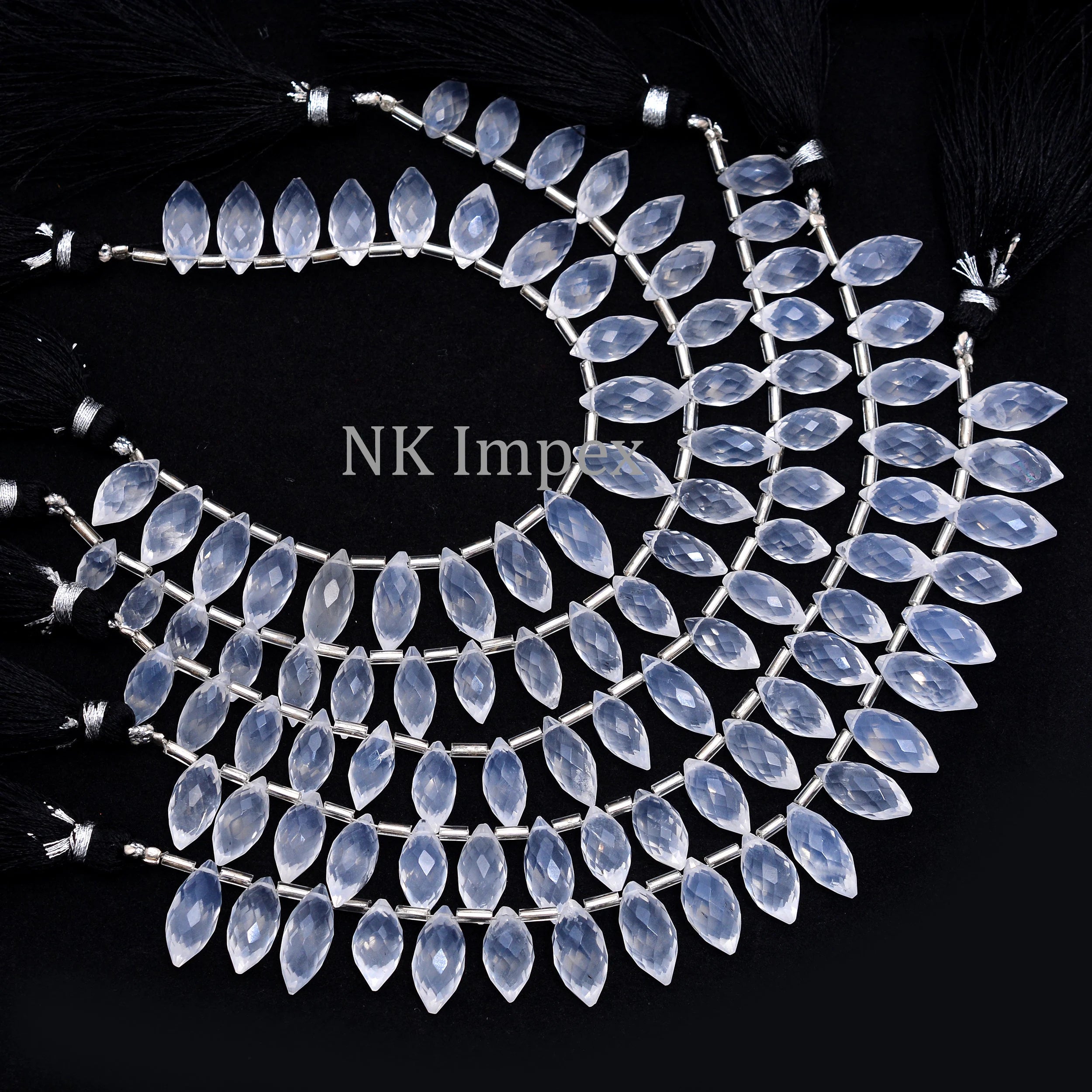 Ice Quartz Faceted Marquise Beads, Ice Quartz Marquise Beads, Quartz Faceted Marquise, Ice Quartz Jewelry Making Gemstone Beads, SKU1133