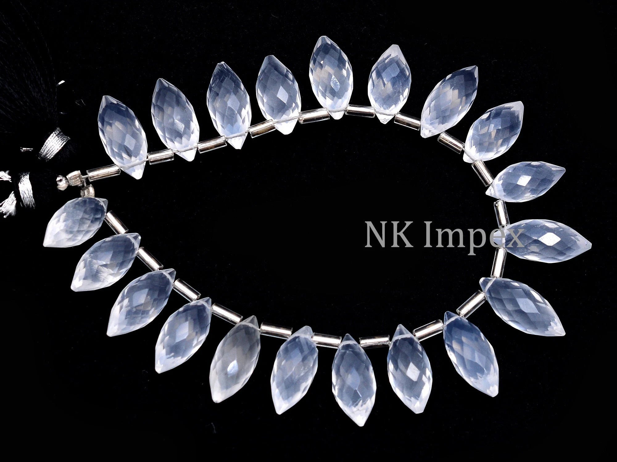 Ice Quartz Faceted Marquise Beads, Ice Quartz Marquise Beads, Quartz Faceted Marquise, Ice Quartz Jewelry Making Gemstone Beads, SKU1133