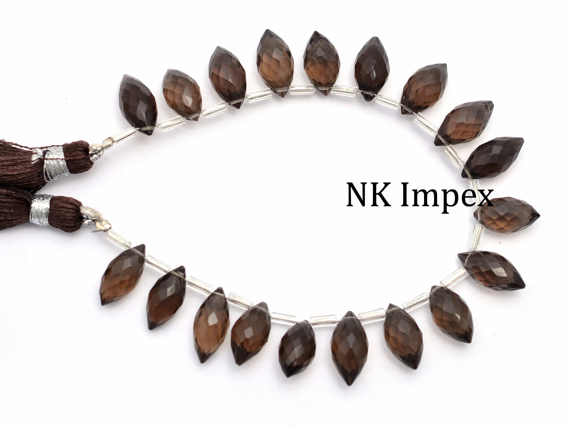 Smoky Quartz Faceted Marquise Beads, Brown Smoky Quartz Marquise, Smoky Quartz Jewelry Making Gemstone Beads, 6 Inches, SKU1137