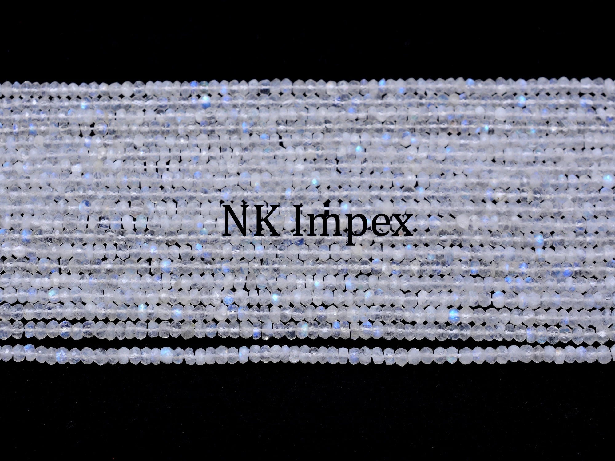 Natural Rainbow Moonstone Faceted Rondelle Beads, 13.5 Inch Strand, (SKU1111)