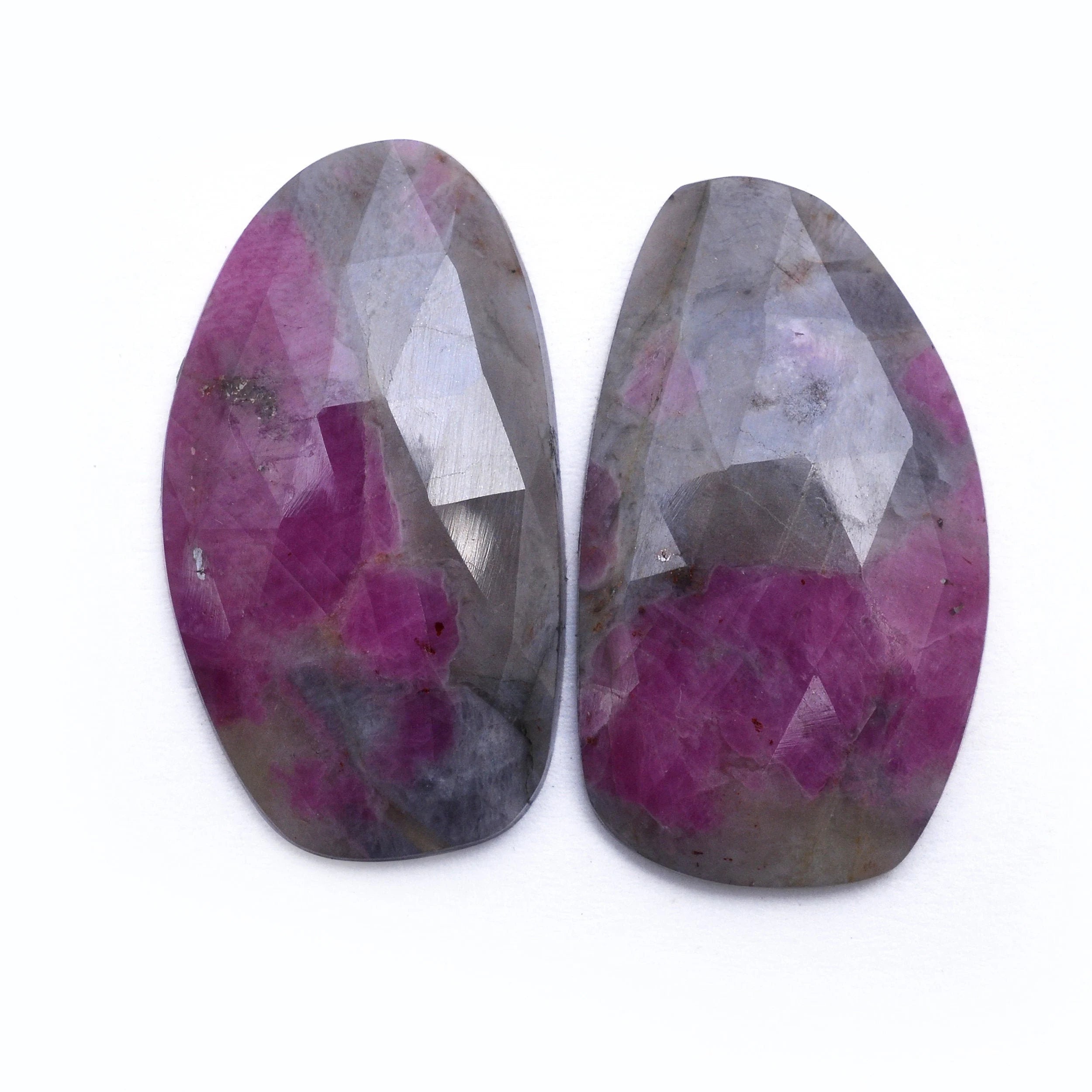 Gray Sapphire Faceted Organic Loose Gemstone, 18.7x33 mm, Sapphire Rosecut, Gray Sapphire Jewelry Making Gemstone Cut, SKU No. 1204