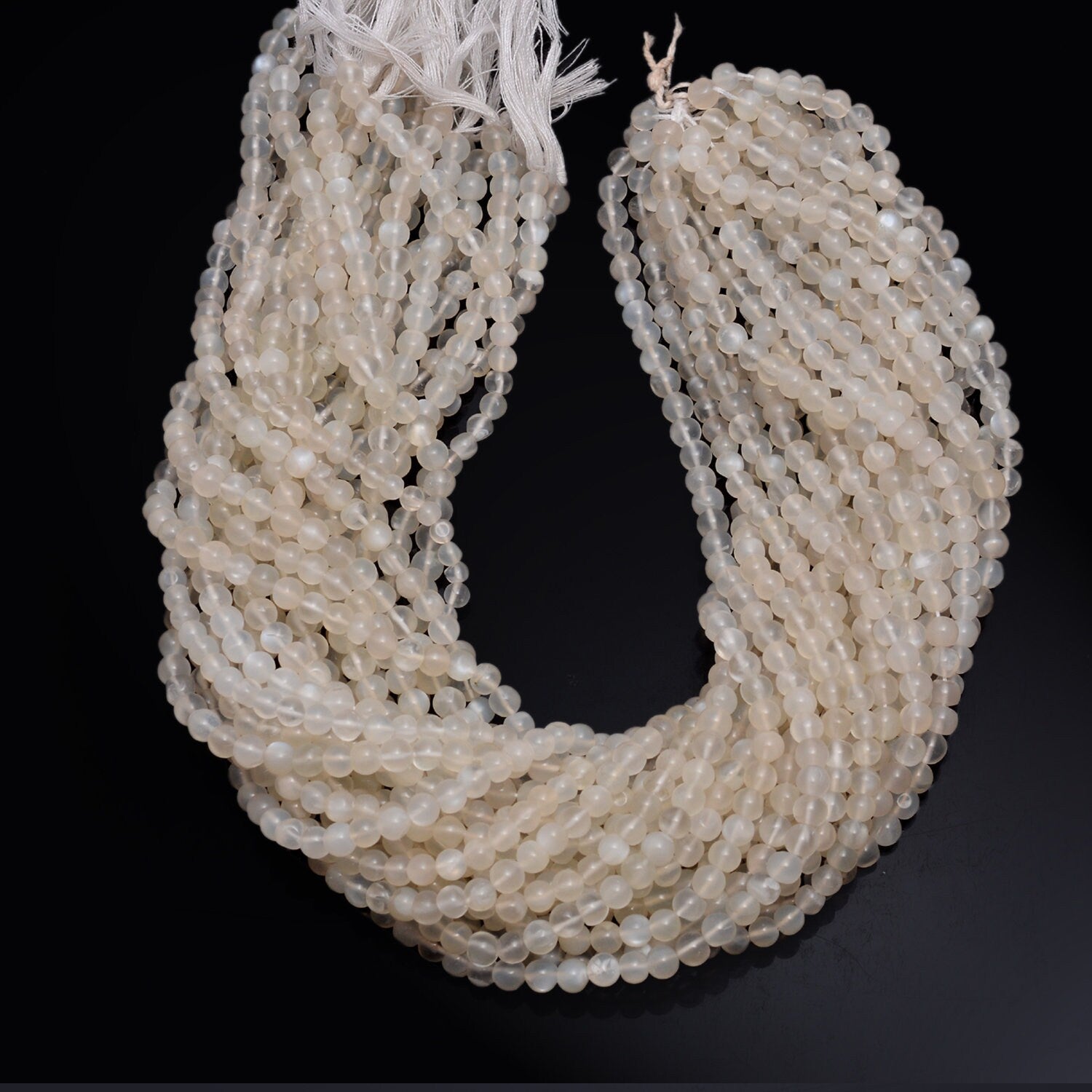 White Moonstone Smooth Round Balls Beads, White Moonstone Round, Moonstone Jewelry Making Gemstone Beads, 17 Inch, SKU1187