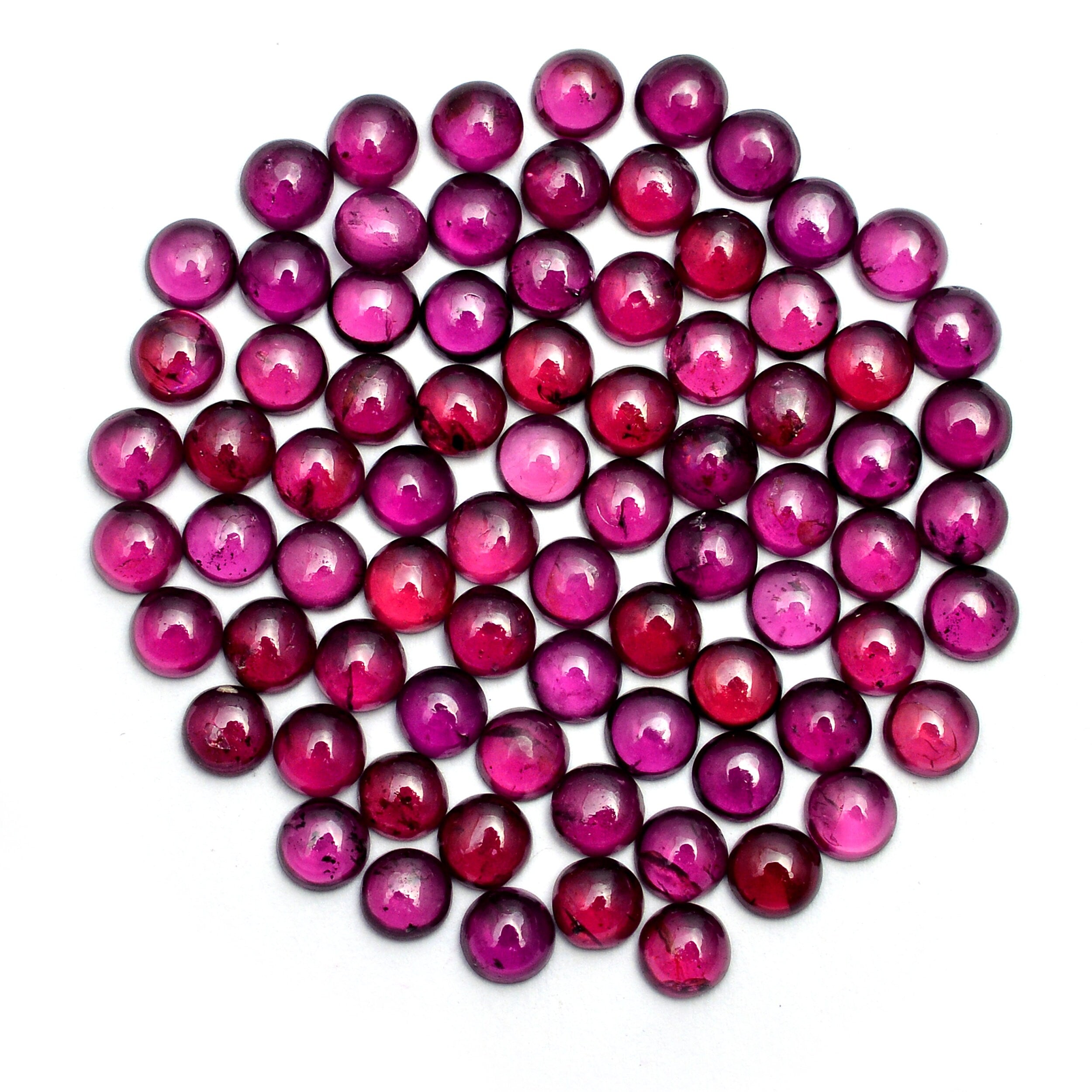 Natural Rhodolite Garnet Smooth Calibrated Round Gemstone, Round Garnet Cabs, Purple Garnet for Jewelry Making (SKU1228)