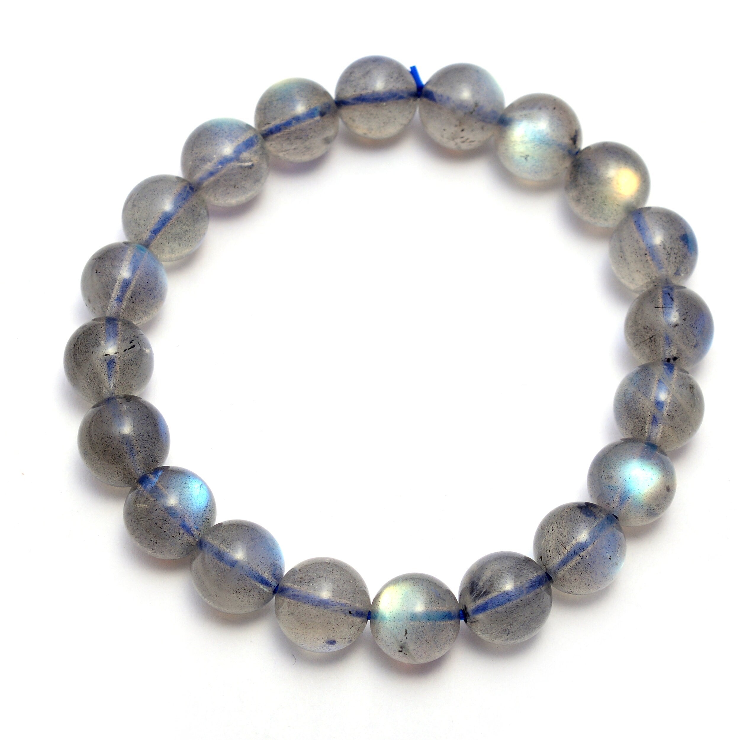 Labradorite Beads Bracelet, Blue Flash Gemstone, Labradorite Bracelet For Women, Beaded Bracelet Easy Adjustable, 7" Bracelet (SKU1252)