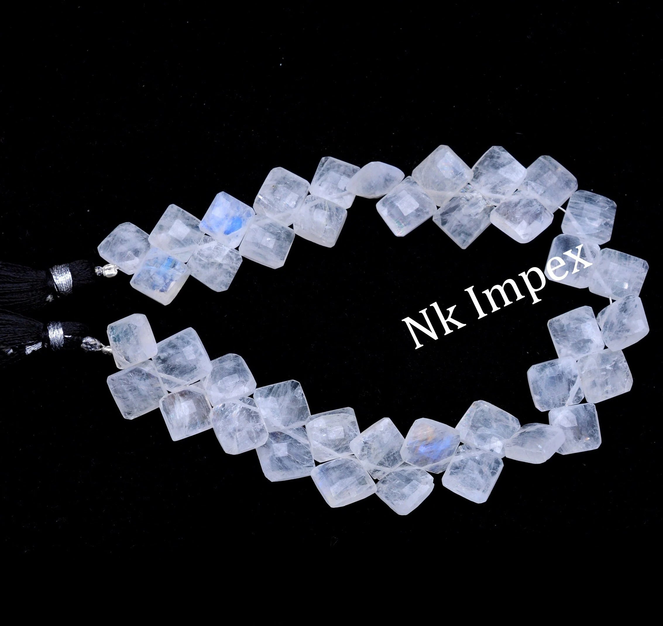 White Rainbow Moonstone Faceted Kite Beads, 6 To 10 mm, Dainty Gemstone Beads Supplier, (SKU 1327)