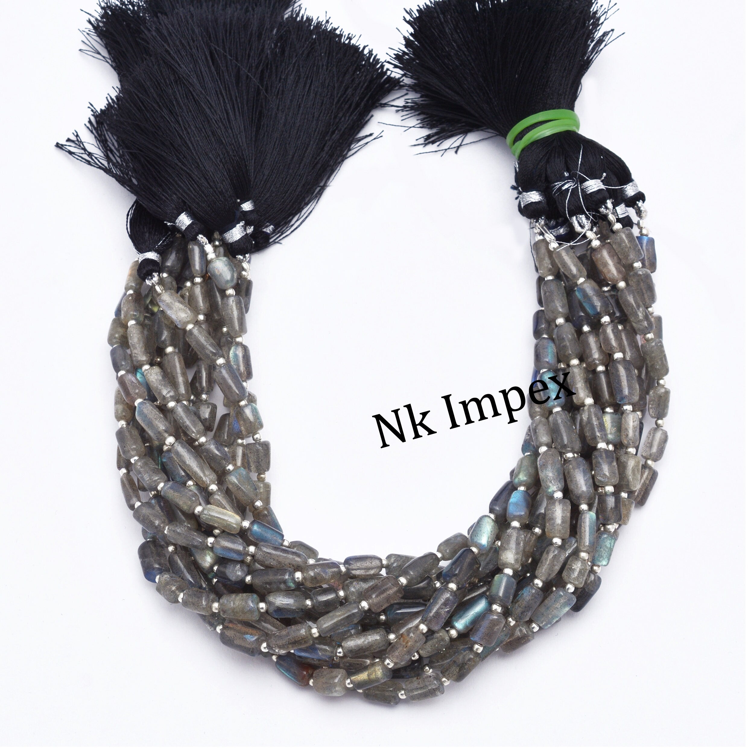 Blue Flash Labradorite Smooth Pipe Beads, DIY Making Supply, Natural Labradorite Beads, (SKU1309)