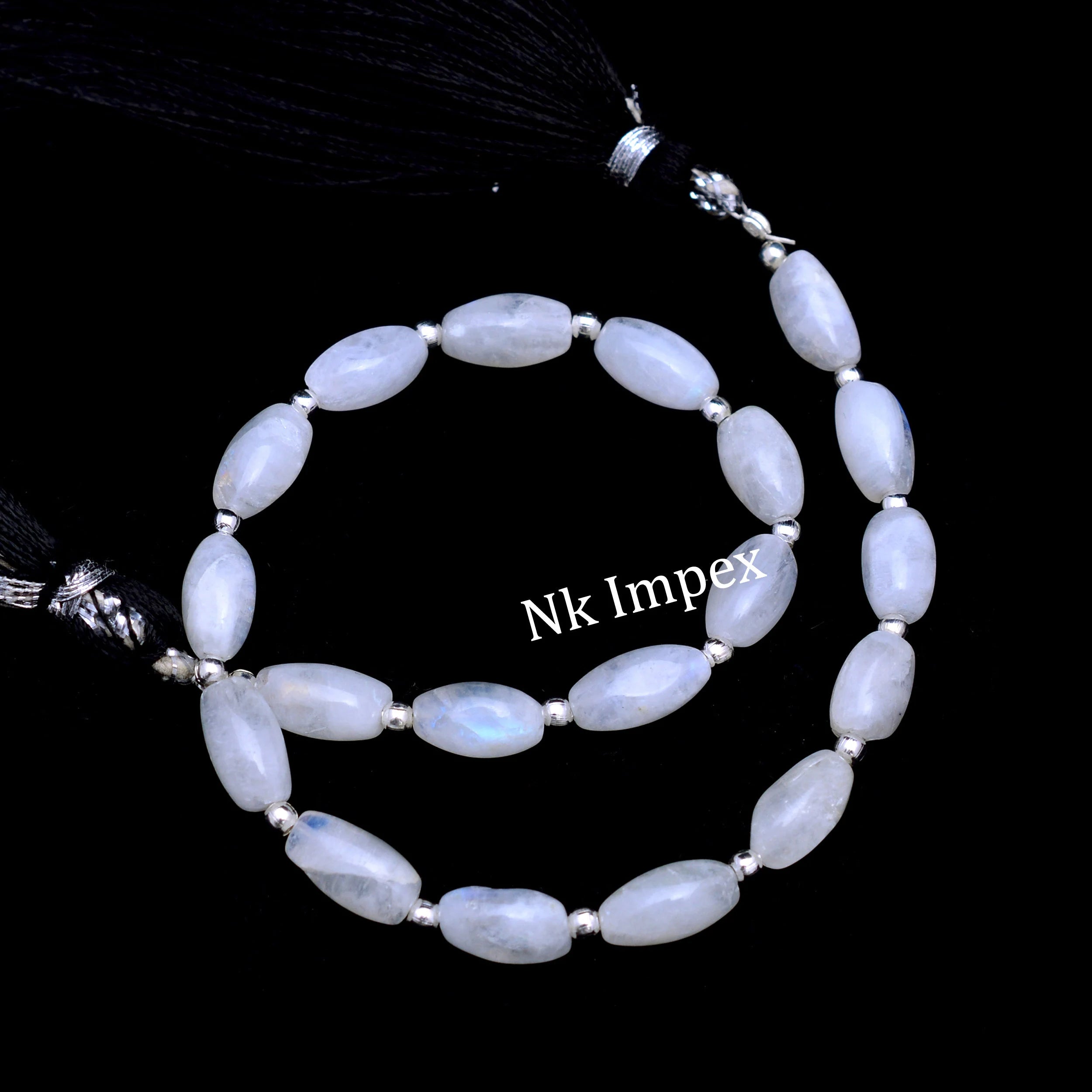 Rainbow Moonstone Smooth Oval Beads, White Rainbow Moonstone Oval, Moonstone Jewelry Making Gemstone Oval Beads, 8 Inch Strand