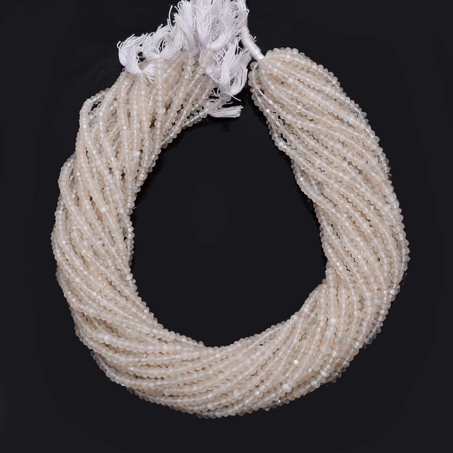 White Moonstone Faceted Rondelle Beads, Moonstone Rondelle Beads, Moonstone Handmade Jewelry Making Gemstone Beads, 15 Inch, SKU1185