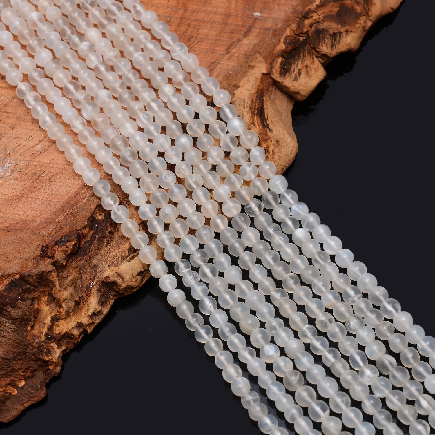 White Moonstone Smooth Round Balls Beads, White Moonstone Round, Moonstone Jewelry Making Gemstone Beads, 17 Inch, SKU1187