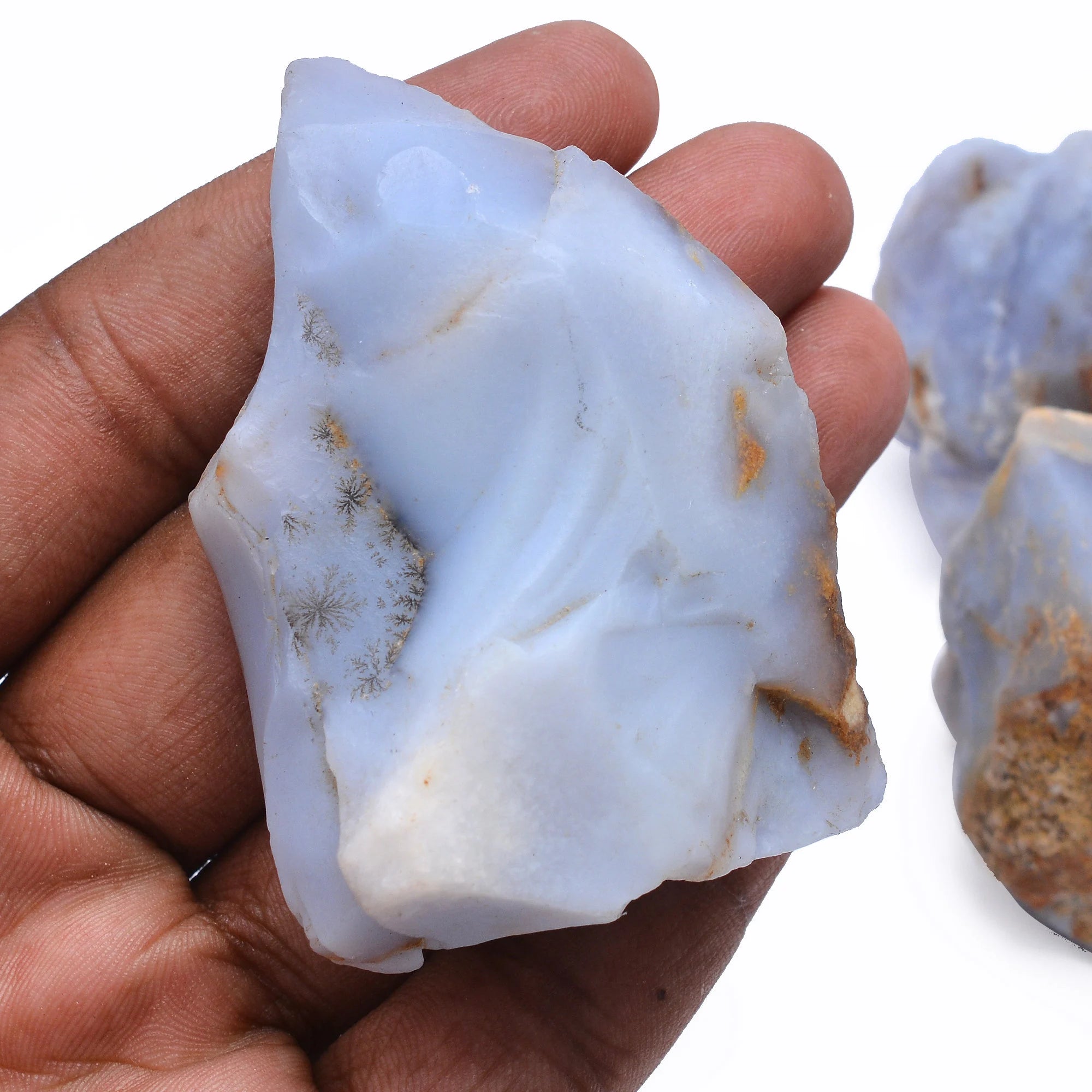 Blue Opal Organic Rough Loose Gemstone, Natural Opal Raw Stone 4 Piece Set,  (SKU1304)
