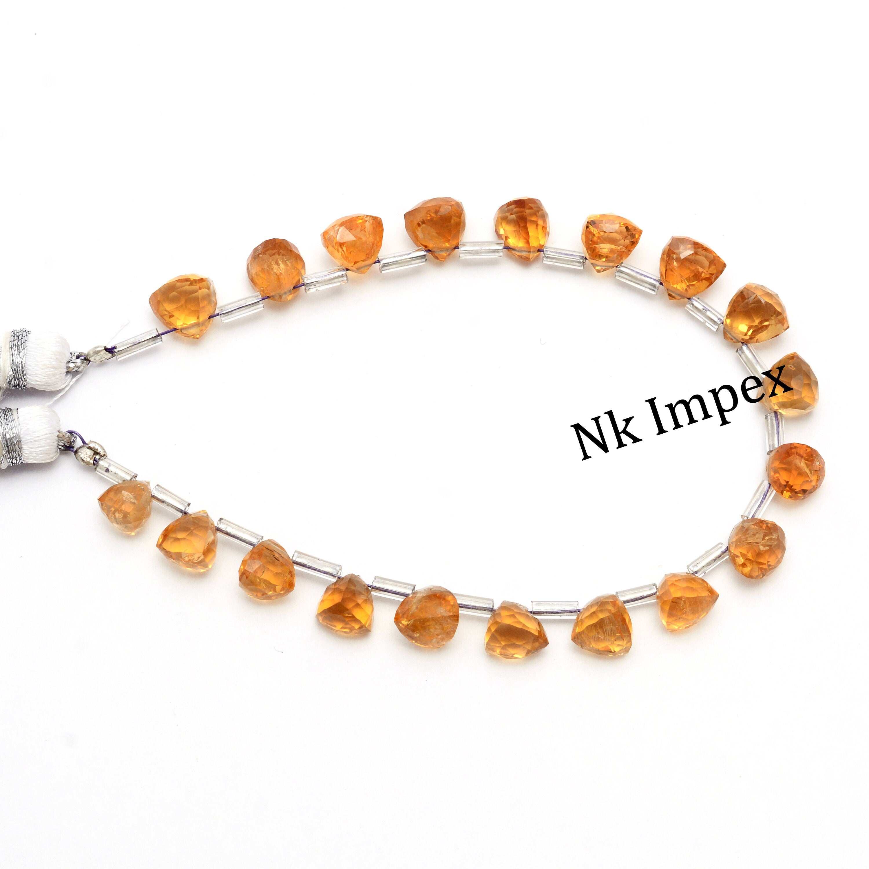 Natural Citrine Faceted Triangle Fancy Shape Beads, 5.5x5.5 To 6.5x6.5 mm, (SKU1357)