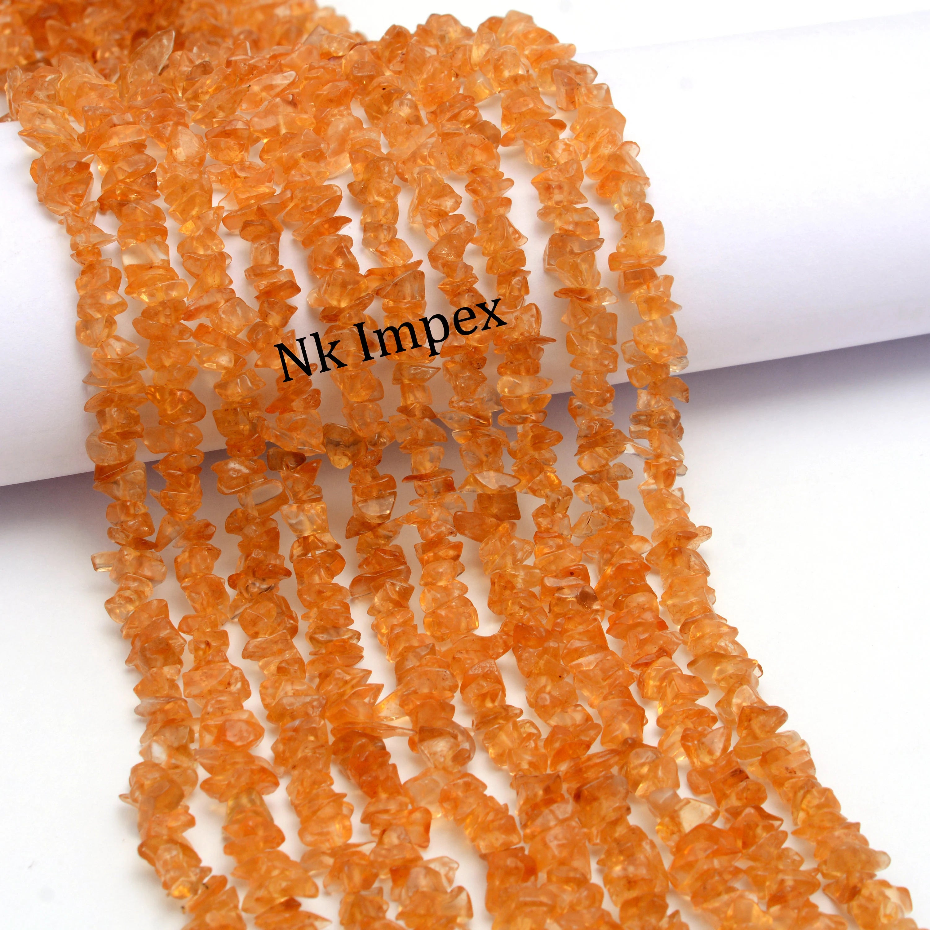 Citrine Smooth Chips Beads, 3 mm To 4 mm, Citrine Nuggets Chips, Citrine Uncut Chips, Citrine Jewelry Making Gemstone Beads, 34 Inch SKU1367