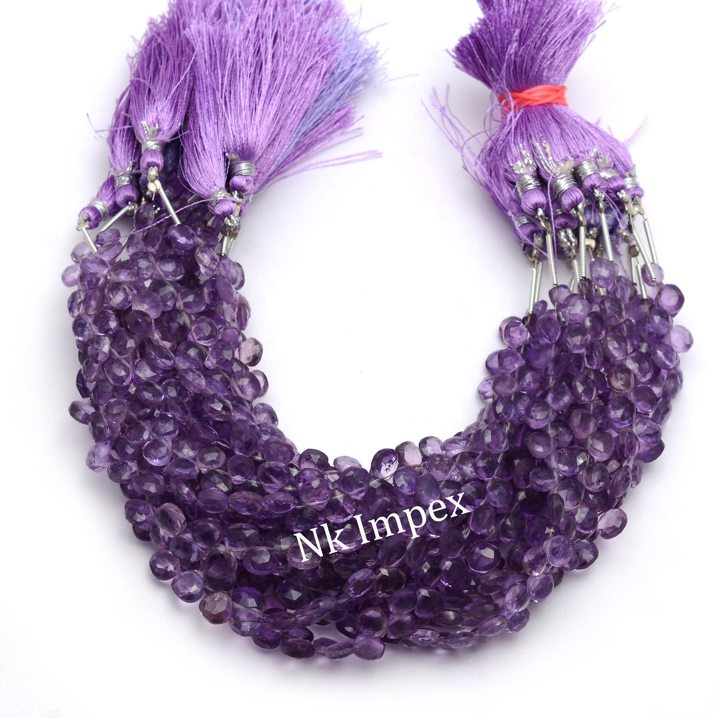 Pink Amethyst Faceted Heart Beads, Fancy Shape Stone, Jewellery Making, 9 Inch Strand, SKU1382