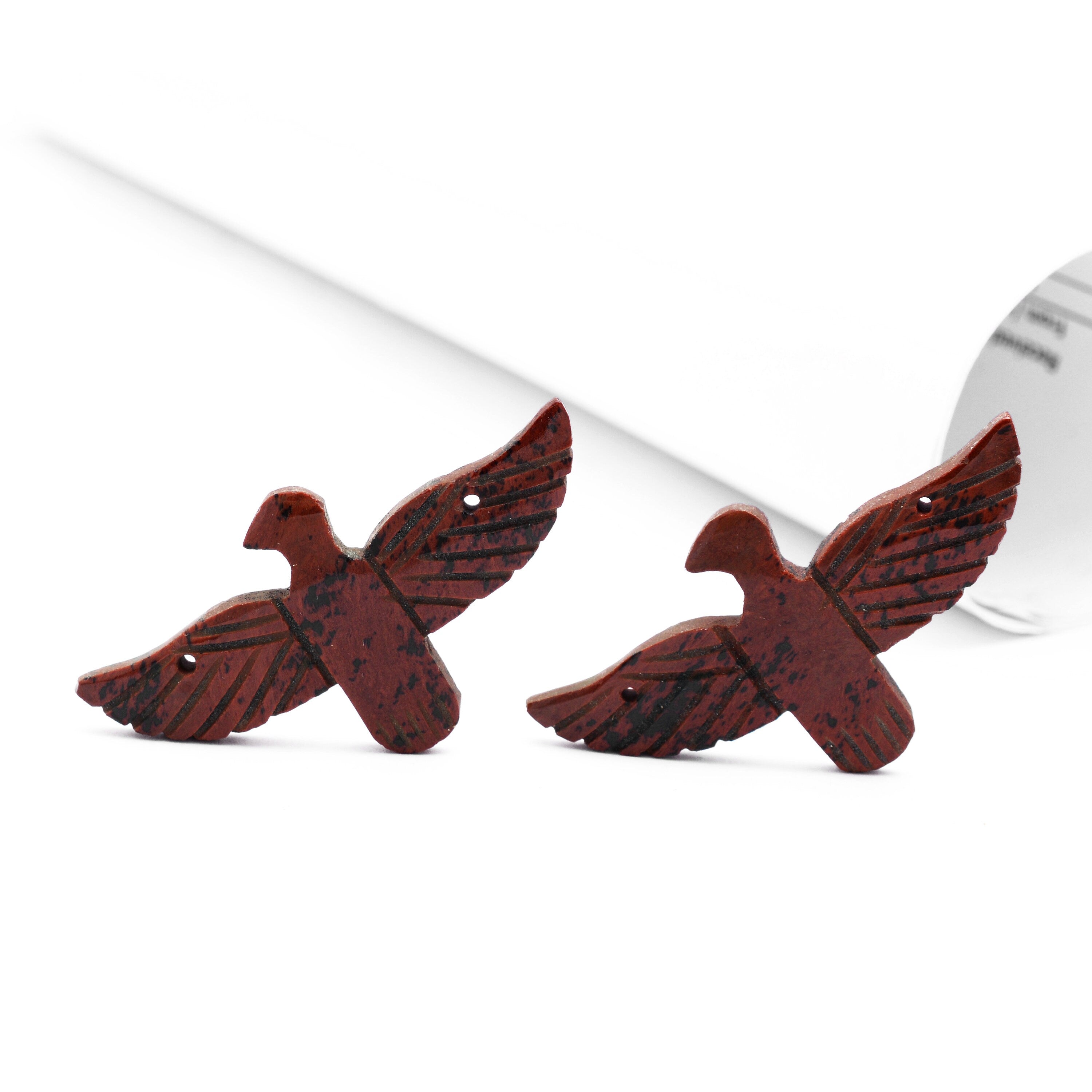 Red Jasper Gemstone Eagle Pendant, Handmade Fancy Eagle Shape Pendant Gemstone Carving (SKU1346)
