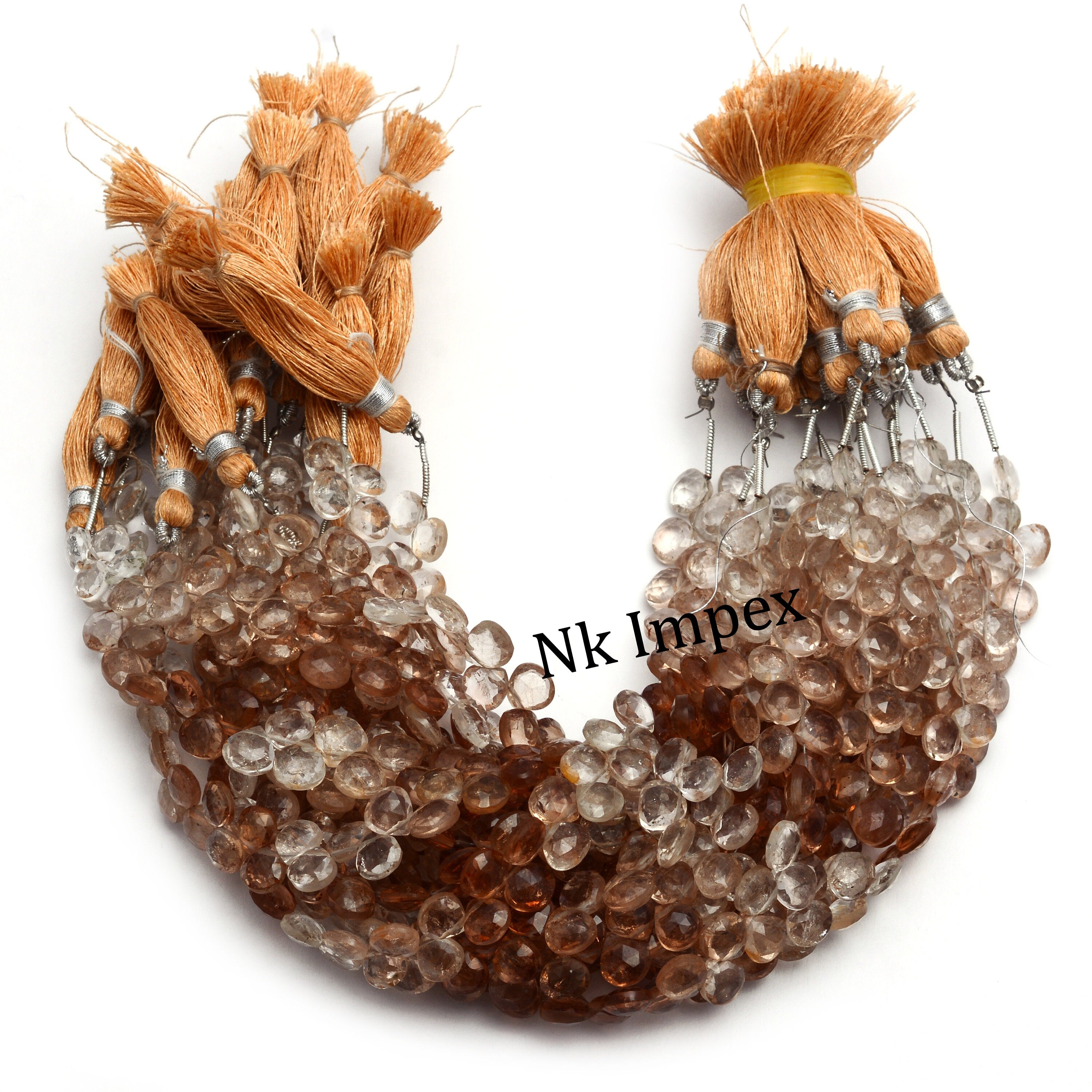 Brown Topaz Faceted Heart Beads, 7x7 mm To 8x8 mm, Brown Topaz Heart, Brown Topaz Jewelry Making Gemstone Beads, 9 Inch Strand, SKU No. 1384