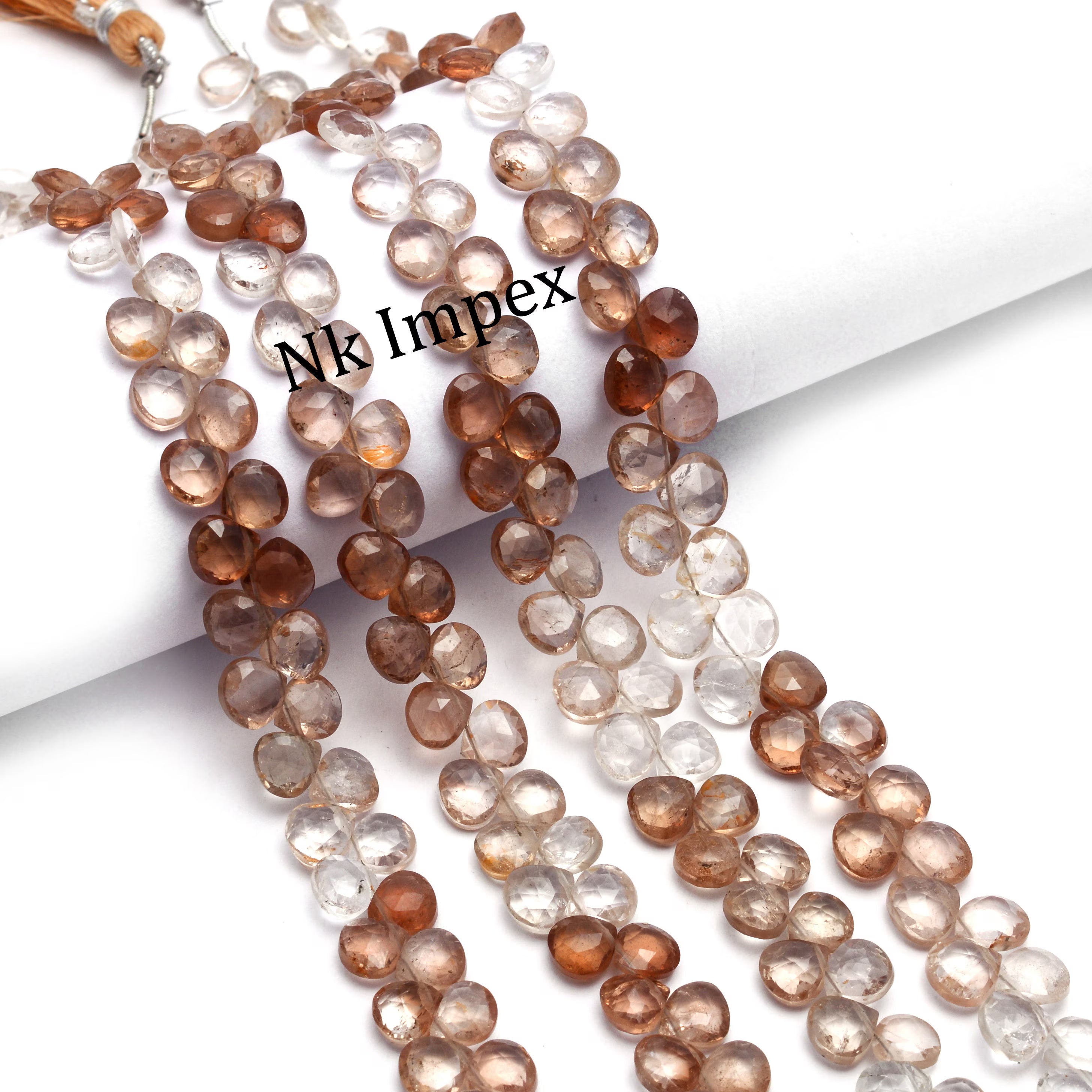 Brown Topaz Faceted Heart Beads, 7x7 mm To 8x8 mm, Brown Topaz Heart, Brown Topaz Jewelry Making Gemstone Beads, 9 Inch Strand, SKU No. 1384