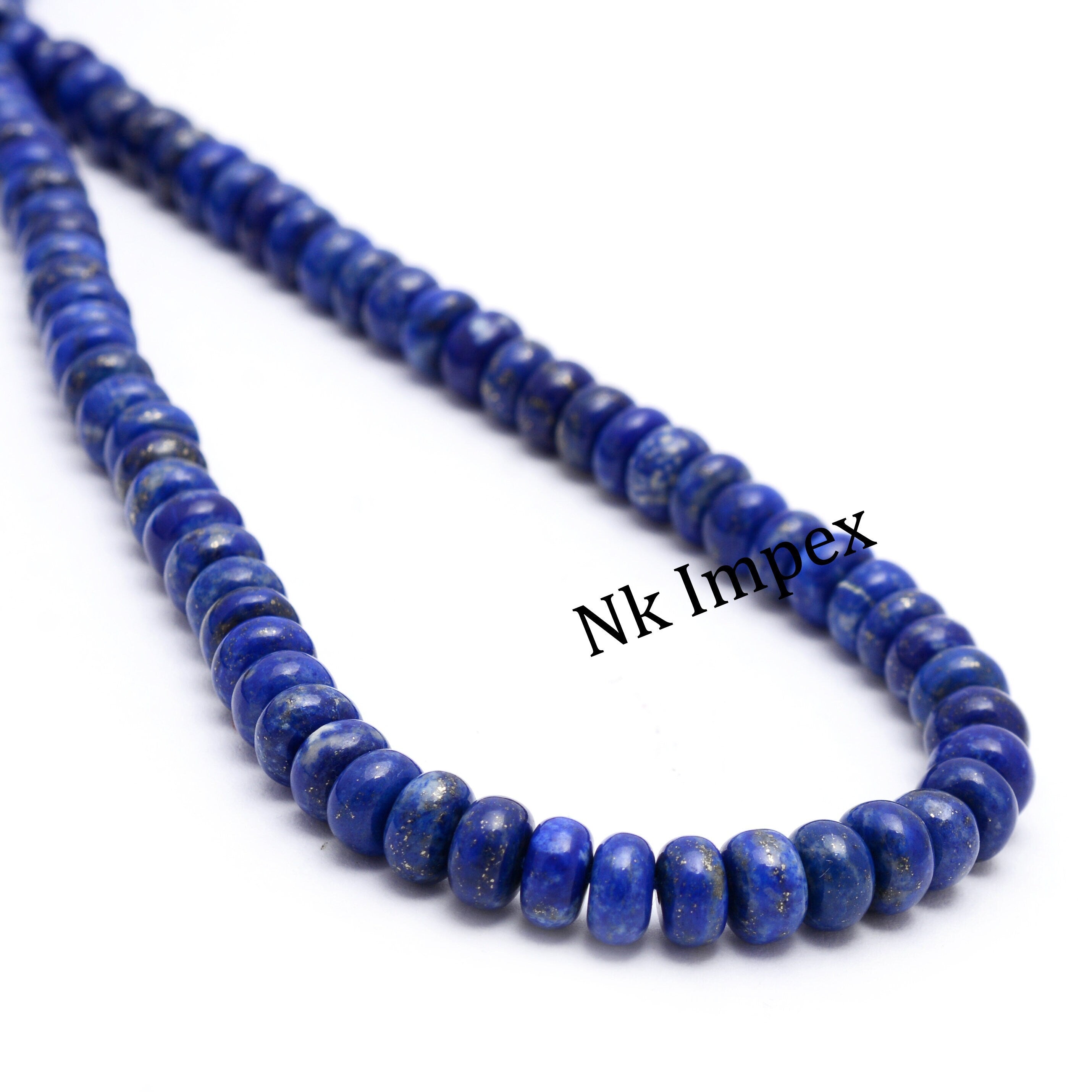 Lapis Lazuli Smooth Rondelle Beads, 6 mm Bead, Jewellery Making Gemstone, 16 Inch Strand, SKU1413