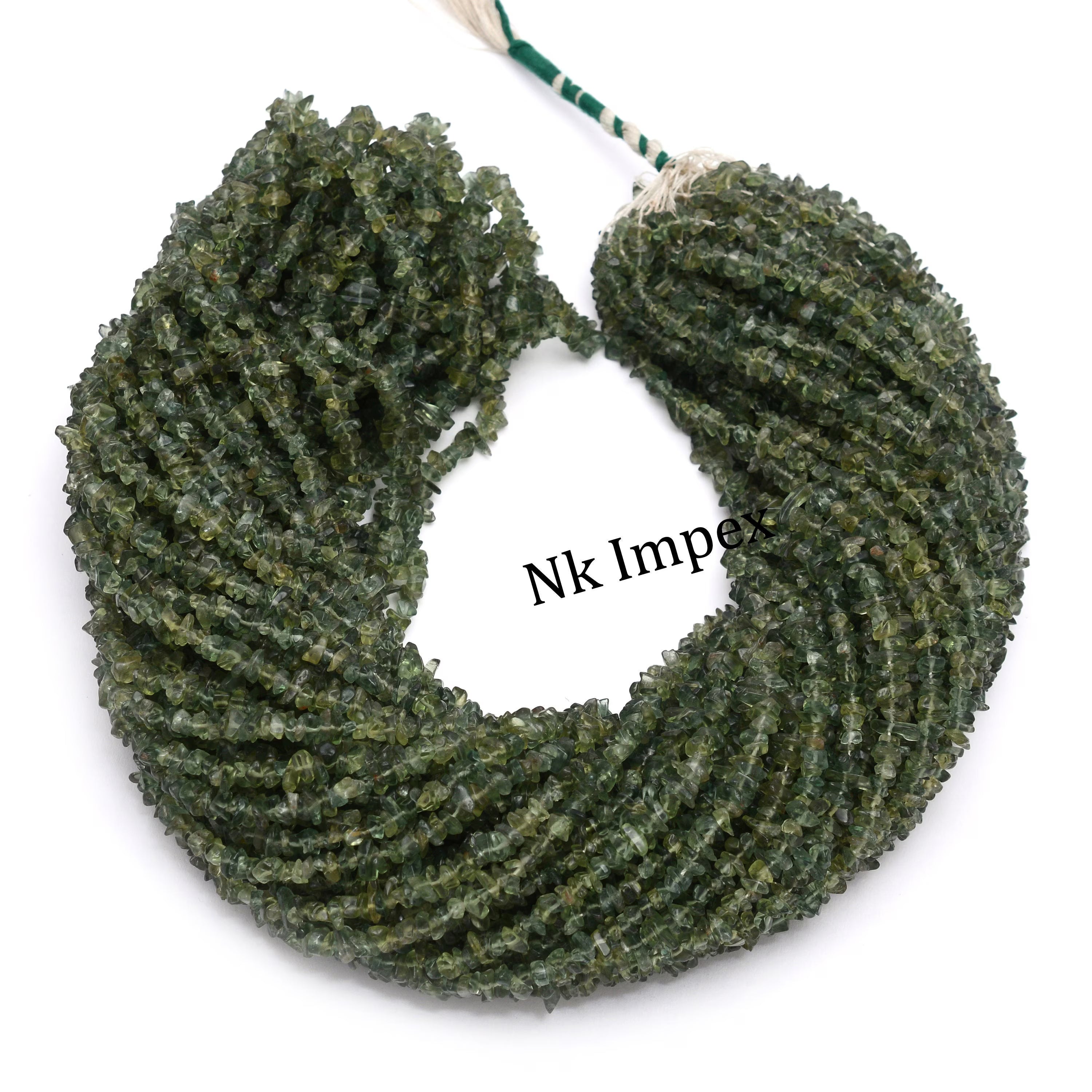 Green Apatite Smooth Nuggets Chips Beads, 4 To 5 mm, Wholesale Beads Supplier, Natural Apatite Gemstone,  (SKU 1418)