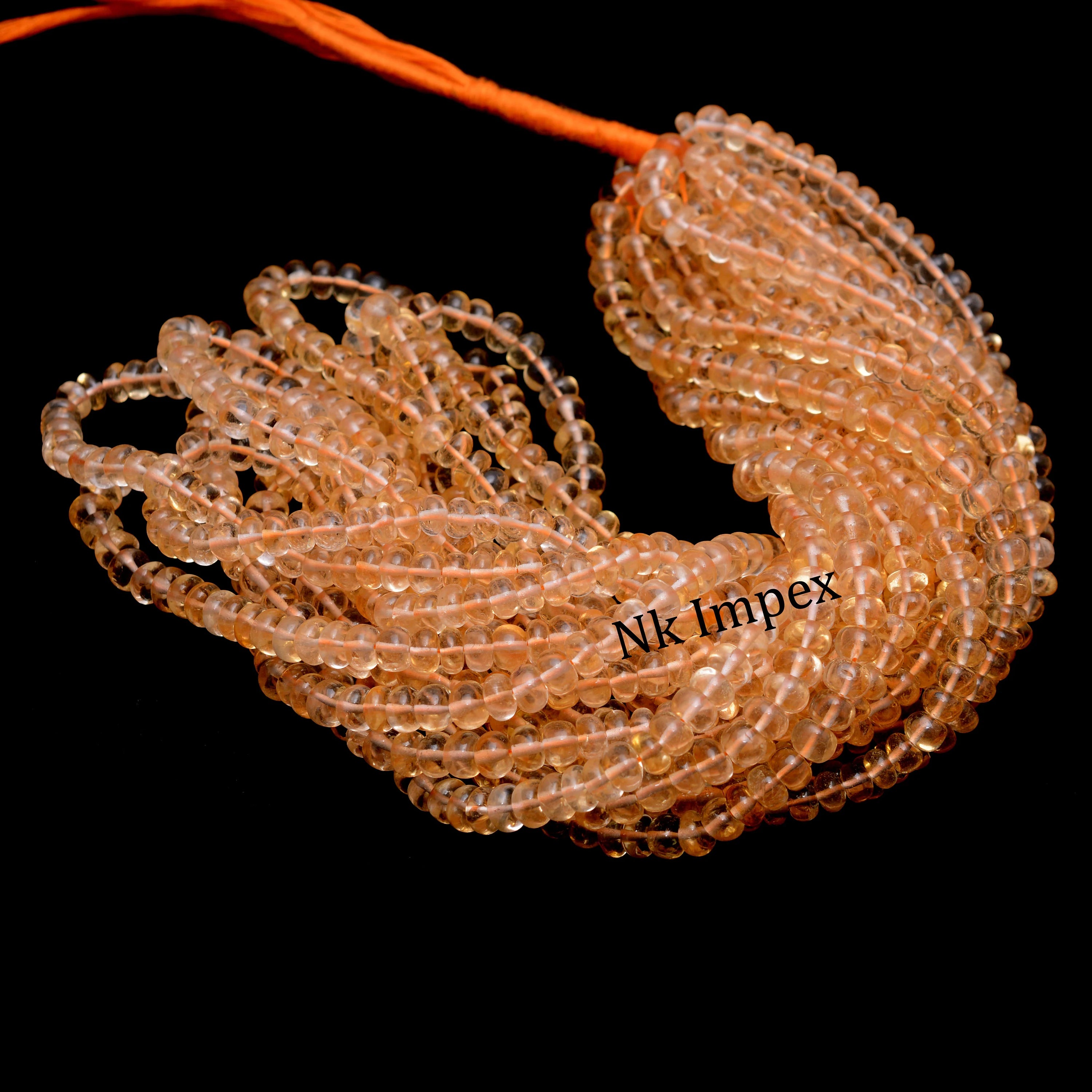 Yellow Citrine Smooth Rondelle Beads, Citrine Smooth Beads, Citrine Handmade Jewelry Making Gemstone Beads, 18 Inch Strand, SKU1416