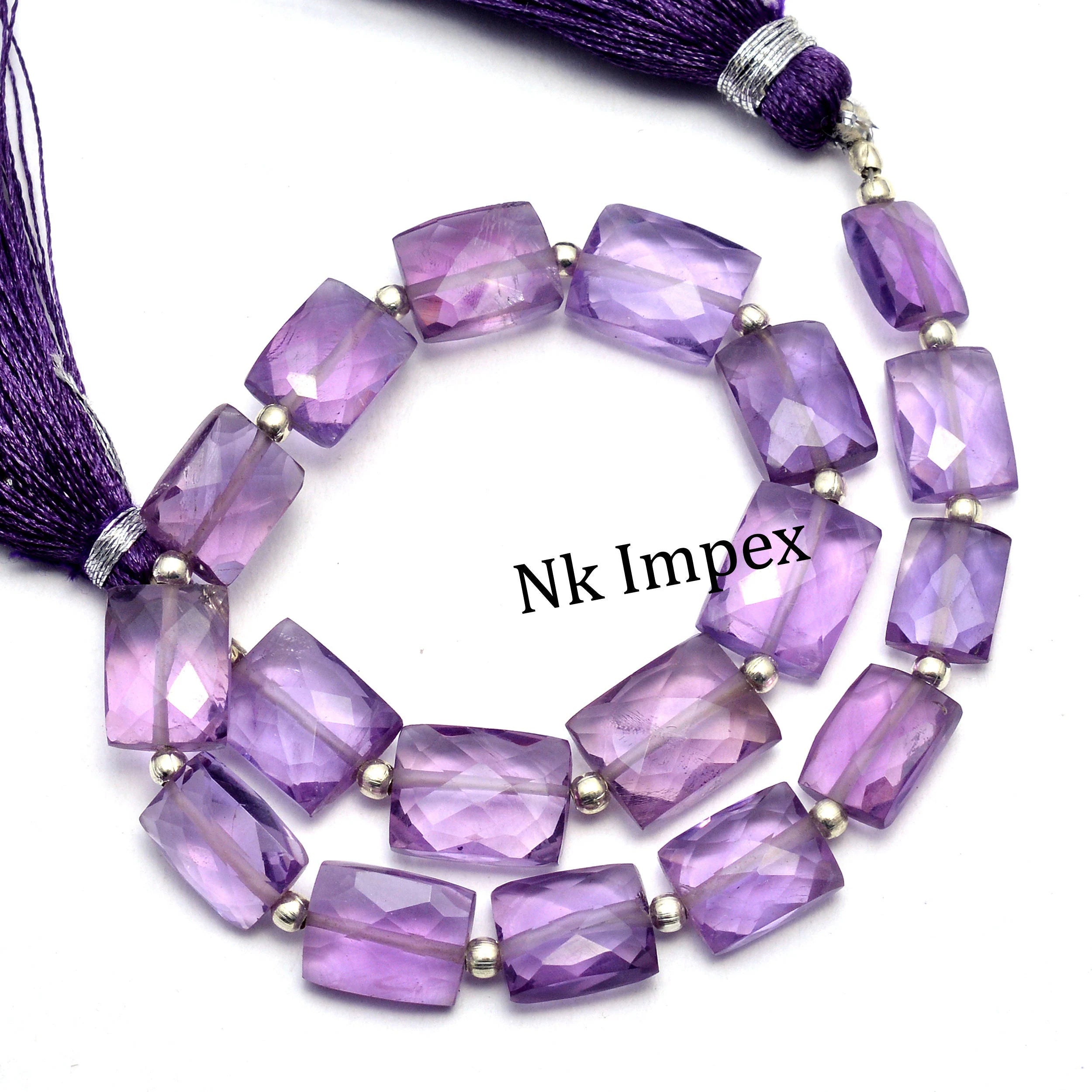 Amethyst Faceted Rectangle Beads, 6x8 mm To 10x13.5 mm, Amethyst Rectangle Beads, Amethyst Jewelry Making Gemstone Beads, SKU1055