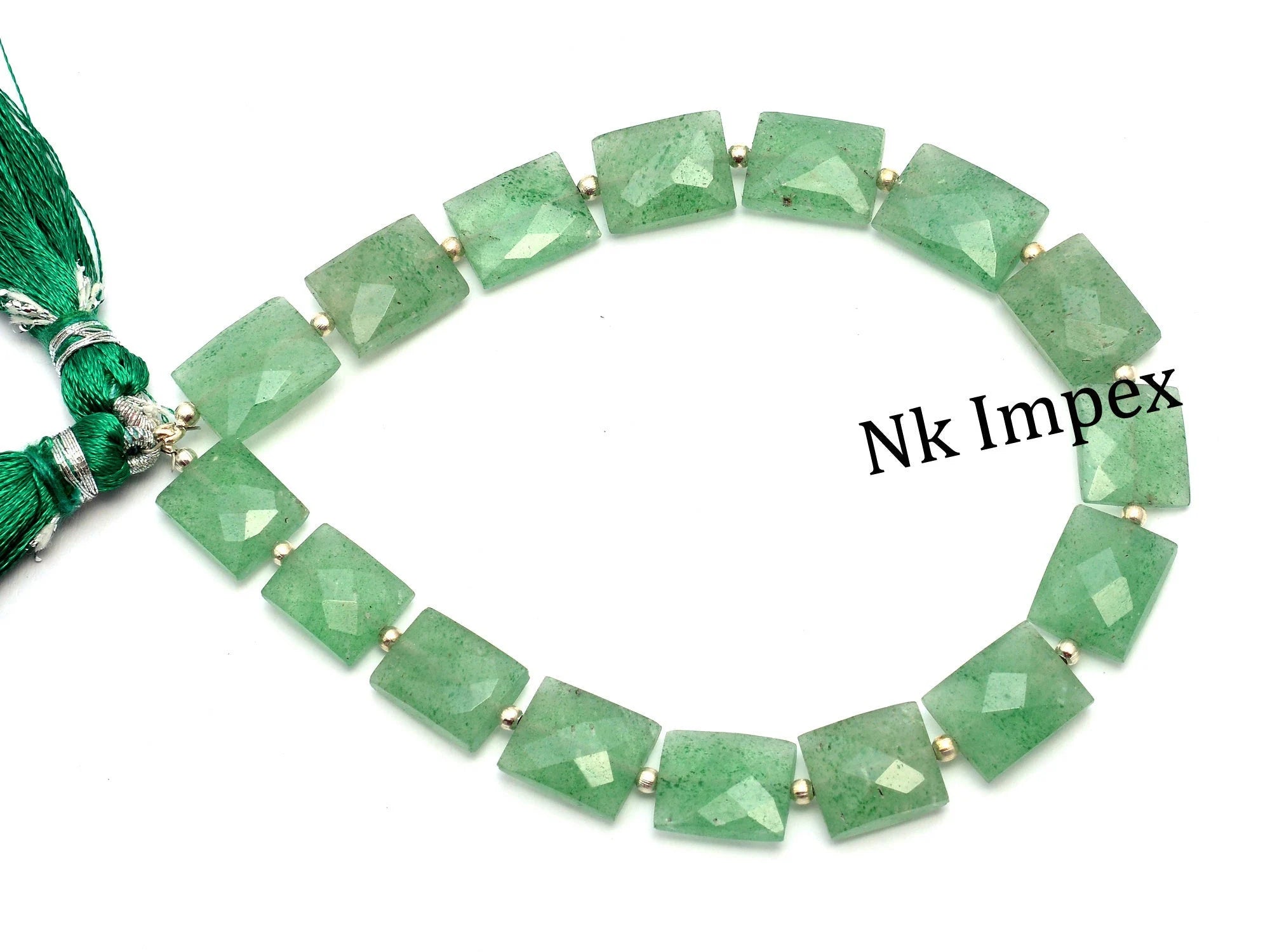Green Strawberry Quartz Faceted Rectangle Beads, Strawberry Quartz Rectangle, Strawberry Quartz Jewelry Making Bead, 8 Inch, 9 Inch, SKU1063