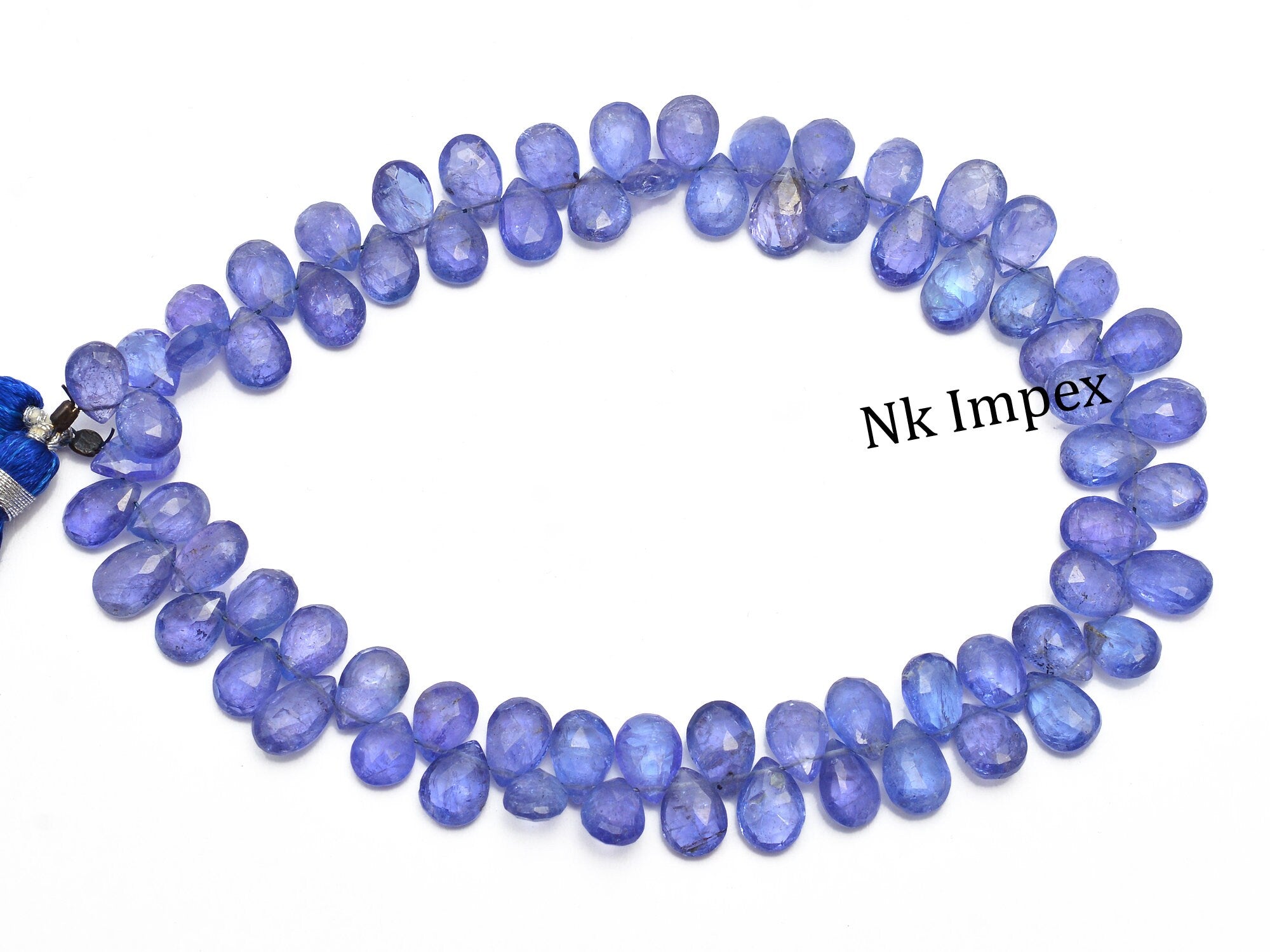 Natural Tanzanite Faceted Pear Beads, 4x6 mm To 6x9 mm, Gift For Women, 9 Inch Line, (SKU1068)
