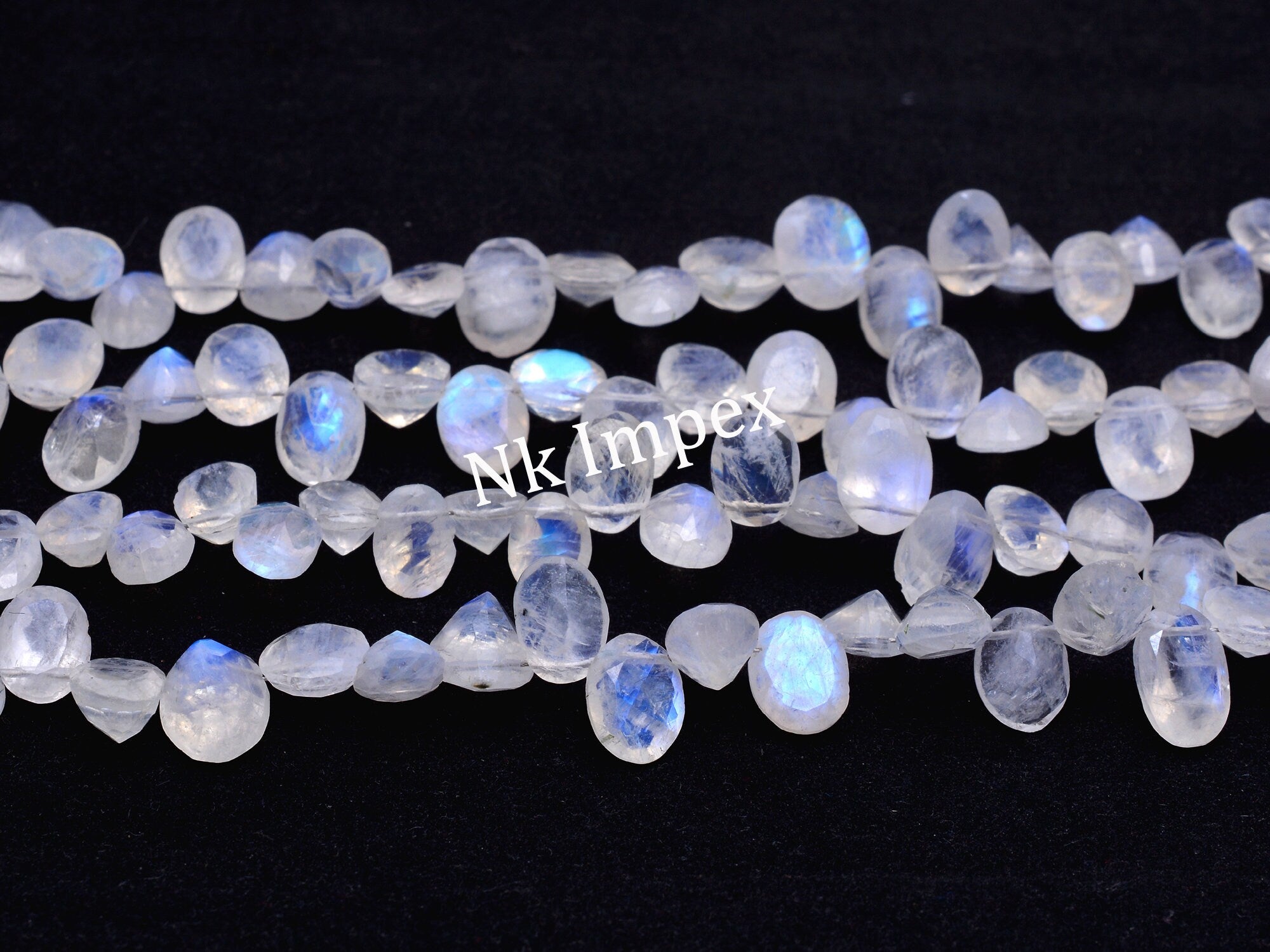 Rainbow Moonstone Faceted Side Drill Oval Beads, 5x7 mm To 8x10 mm 7.5 Inch, Beading Jewelry Supplier, (SKU1076)