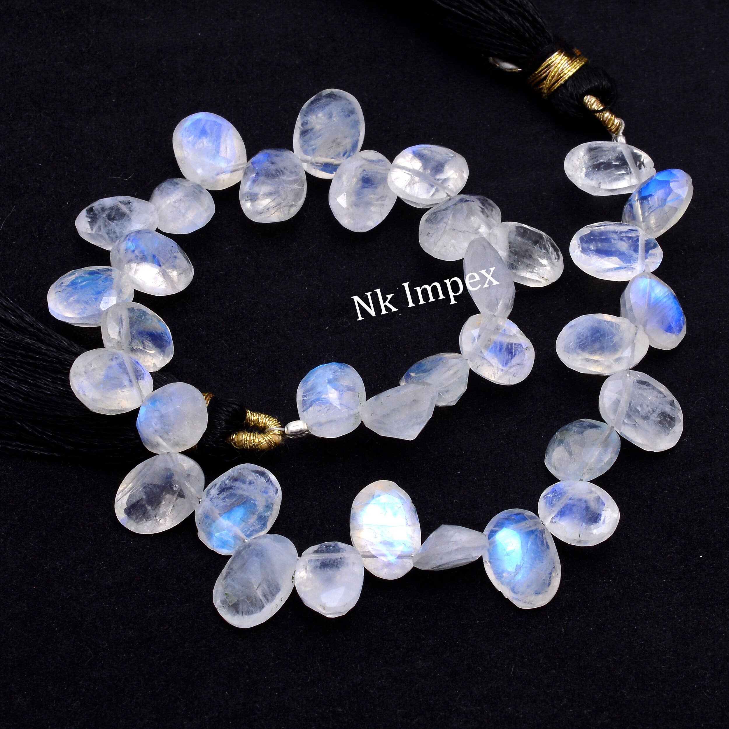 Rainbow Moonstone Faceted Side Drill Oval Beads, 5x7 mm To 8x10 mm 7.5 Inch, Beading Jewelry Supplier, (SKU1076)