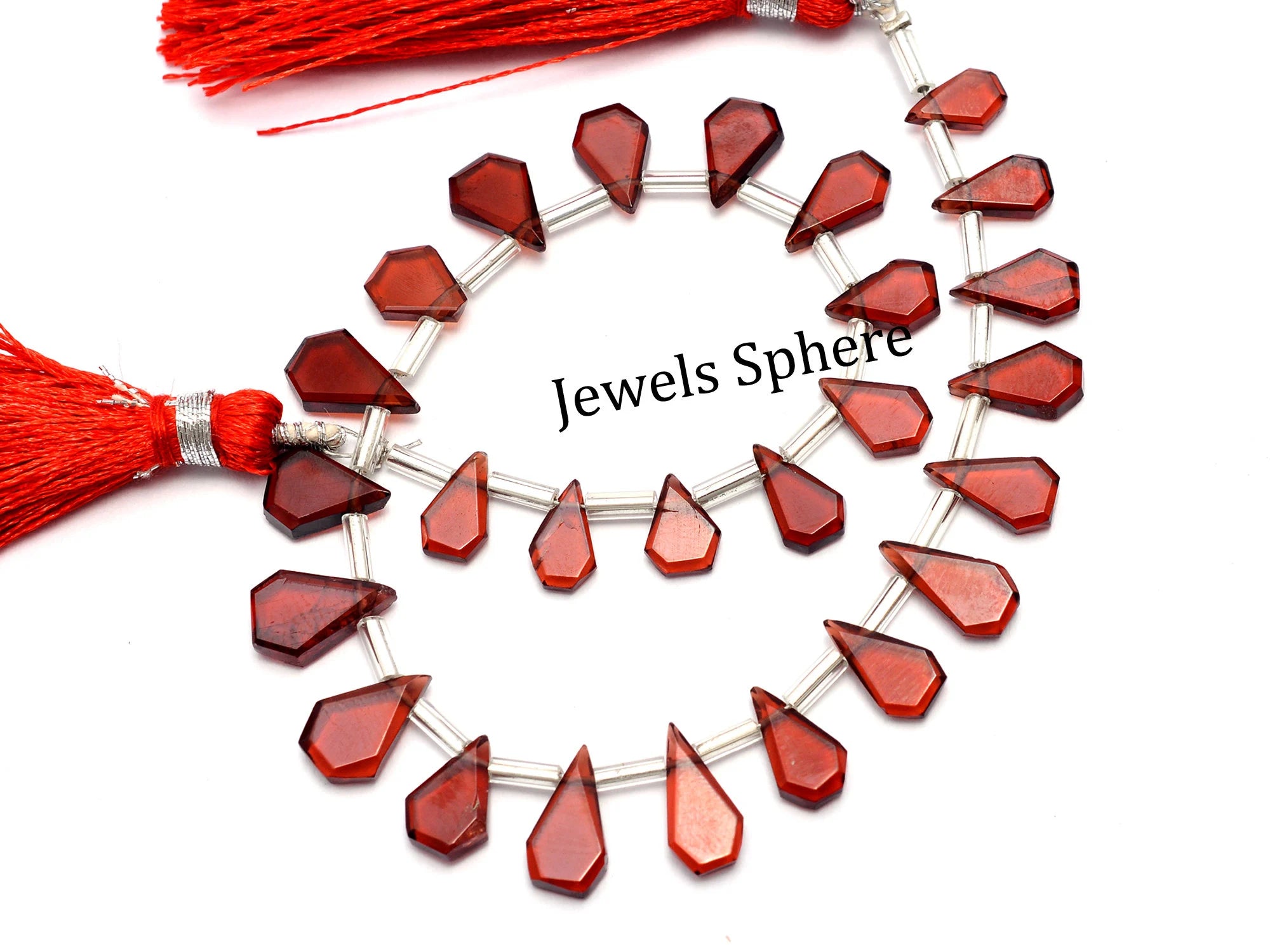Garnet Faceted Five Corner Faceted Pear Beads, 5x8 mm To 7x11 mm, SKU932