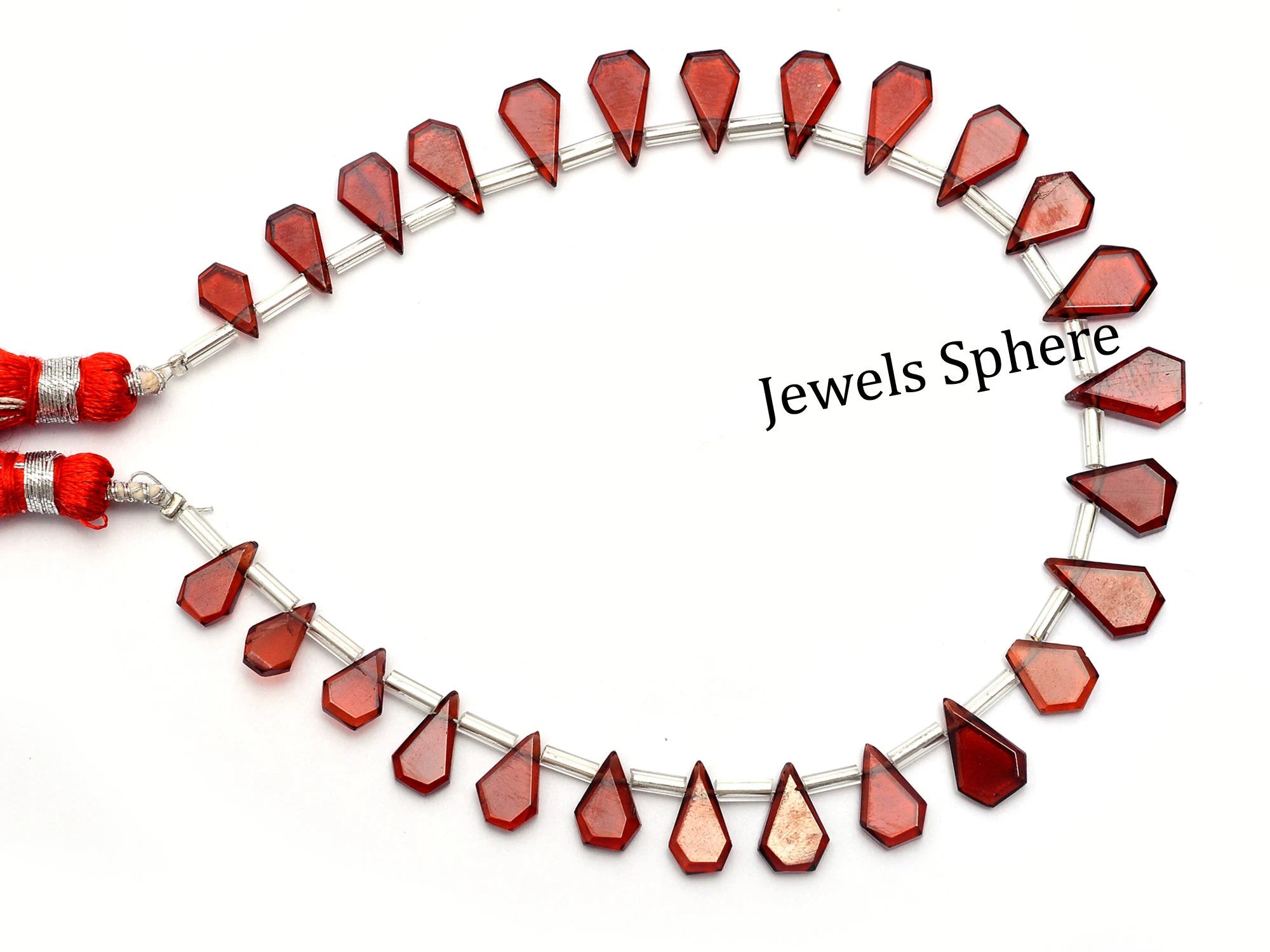 Garnet Faceted Five Corner Faceted Pear Beads, 5x8 mm To 7x11 mm, SKU932