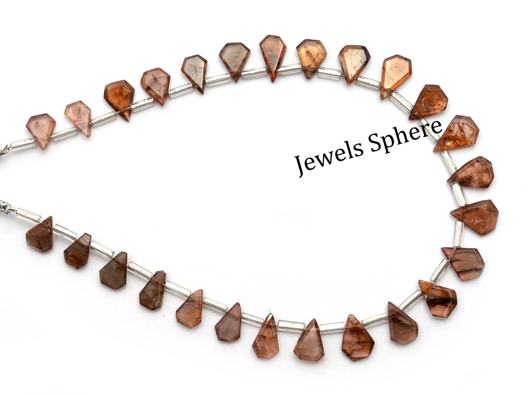 Andalusite Five Corner Faceted Pear Beads, 5x6.5 mm To 8x14 mm, SKU947