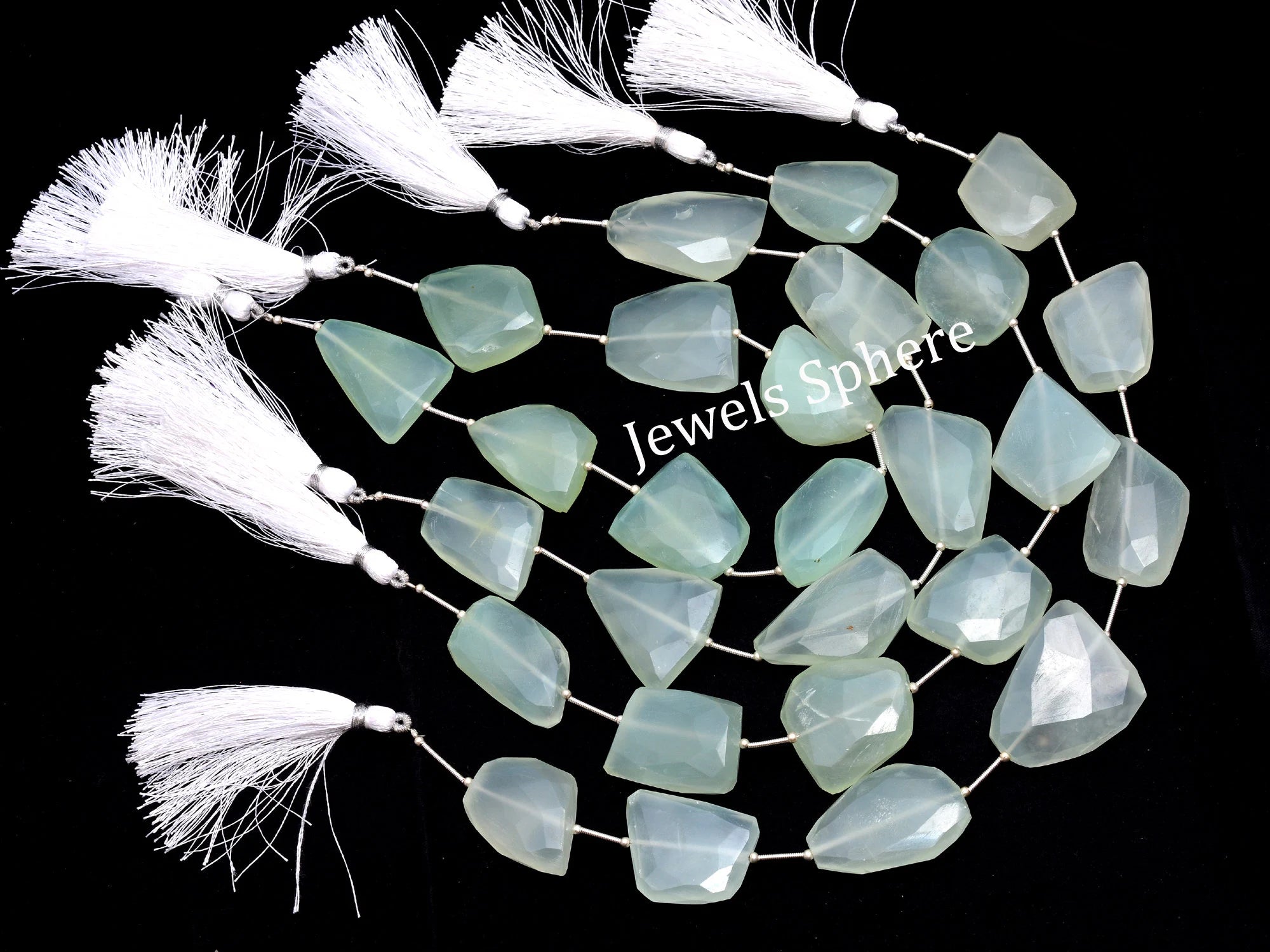 Natural Green Chalcedony Faceted Fancy Shape Nuggets Briolettes, SKU994