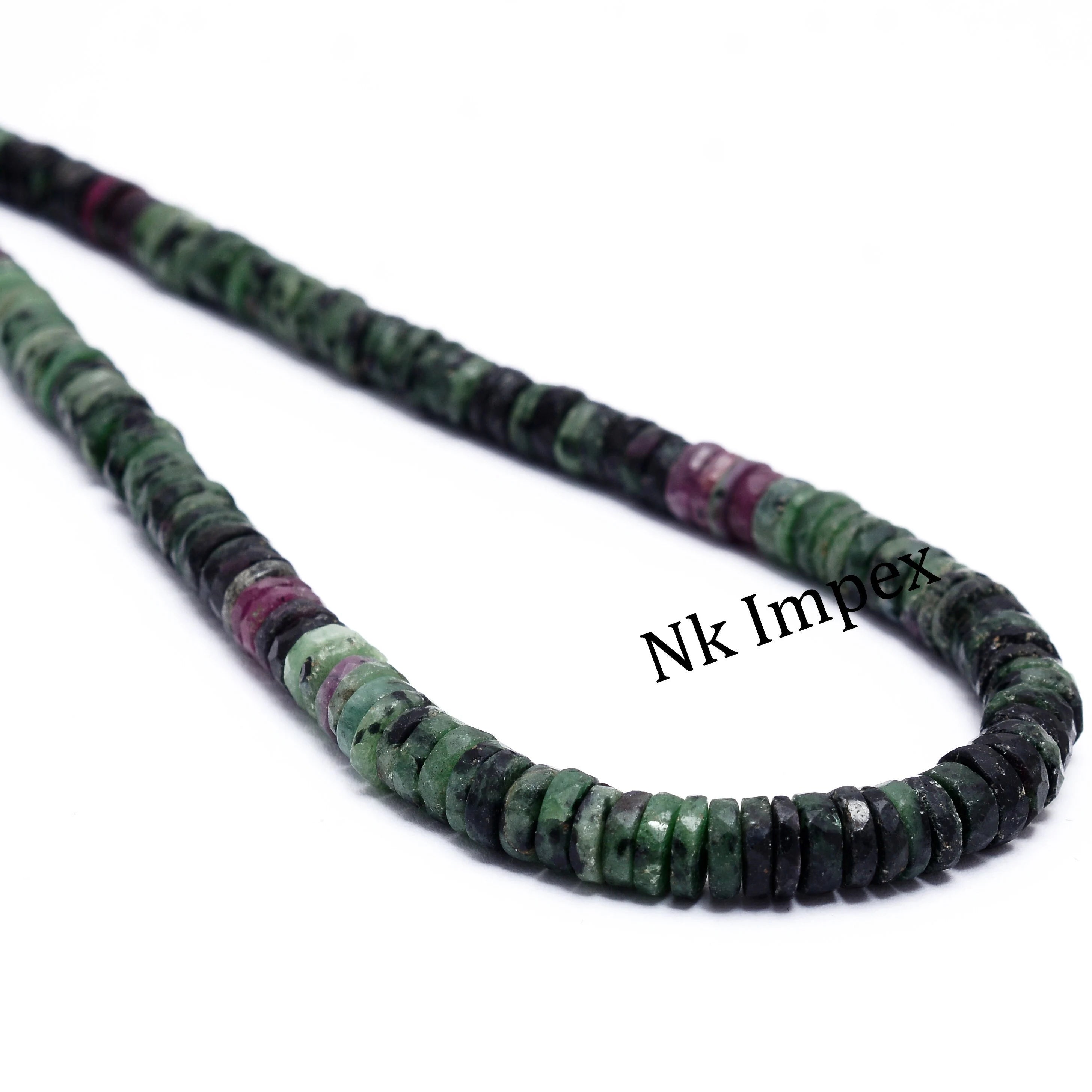 Ruby Zoisite Faceted Tyre Beads, Ruby Zoisite Heishi Beads, Zoisite Coin Beads, Ruby Zoisite Jewelry Making Gemstone Beads, SKU 1330