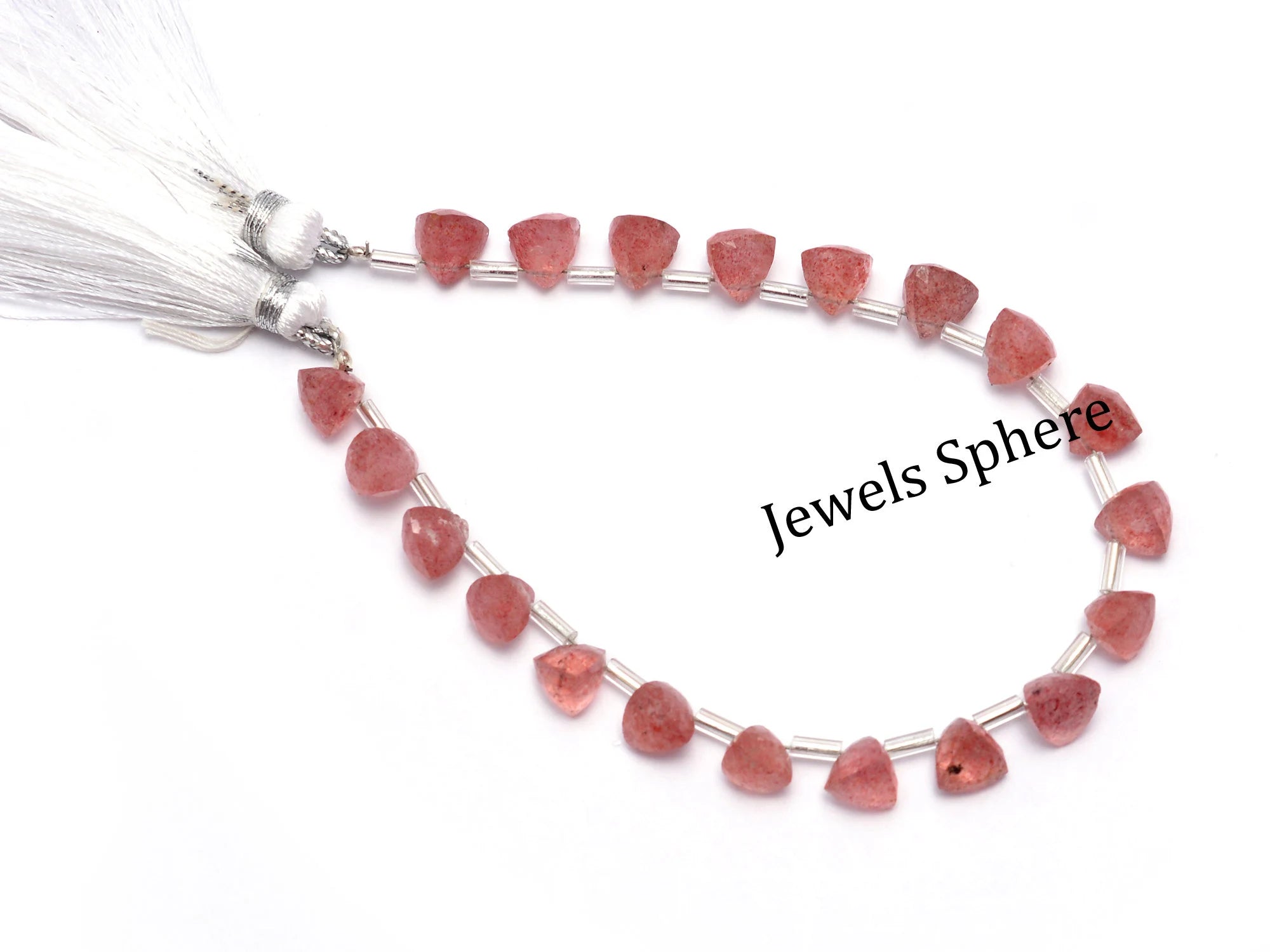 AAA Quality Pink strawberry Quartz Faceted Triangle Shape Briolettes, SKU905