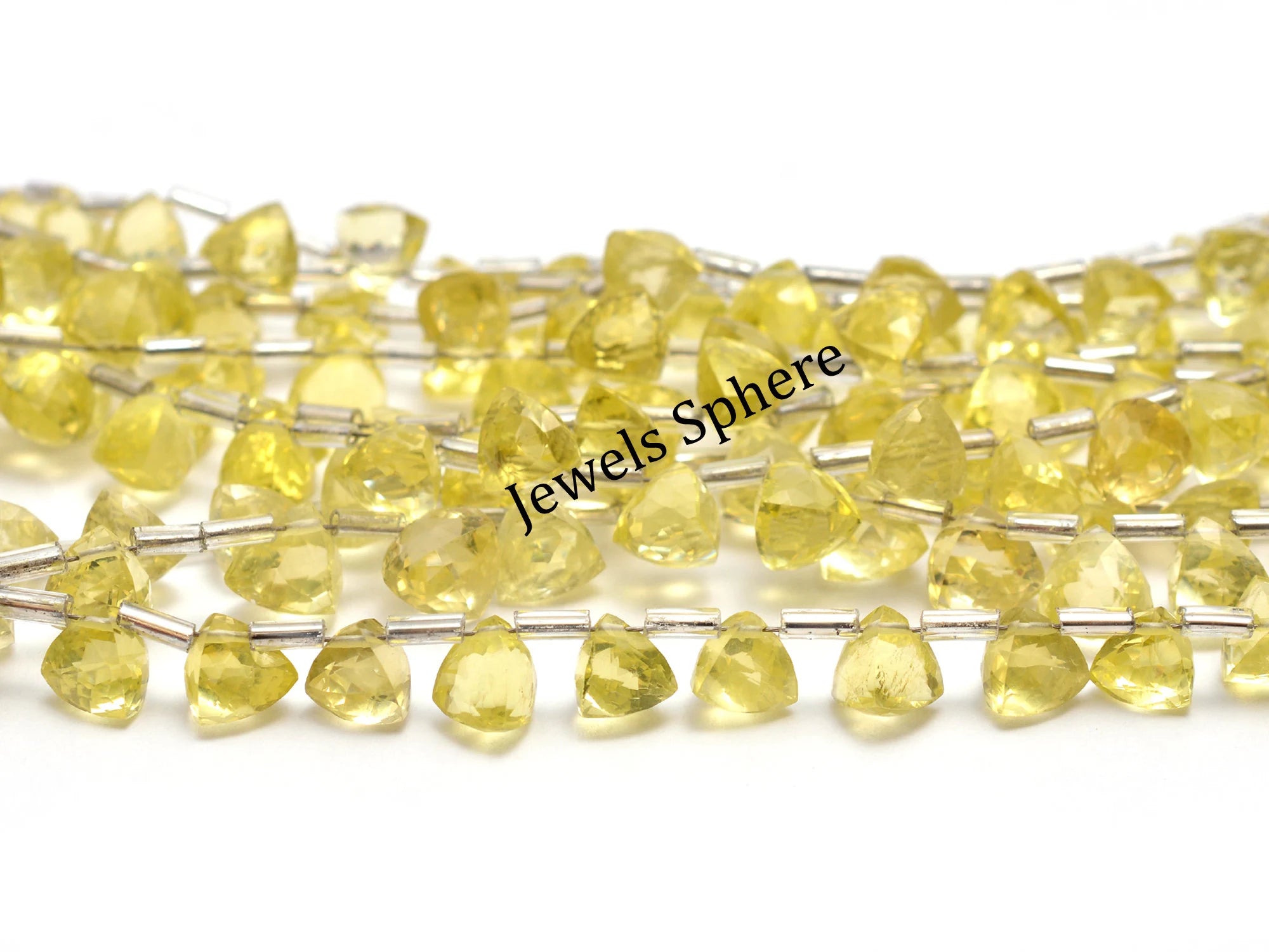 AAA Quality Lemon Quartz Faceted Triangle Shape Briolettes, SKU906