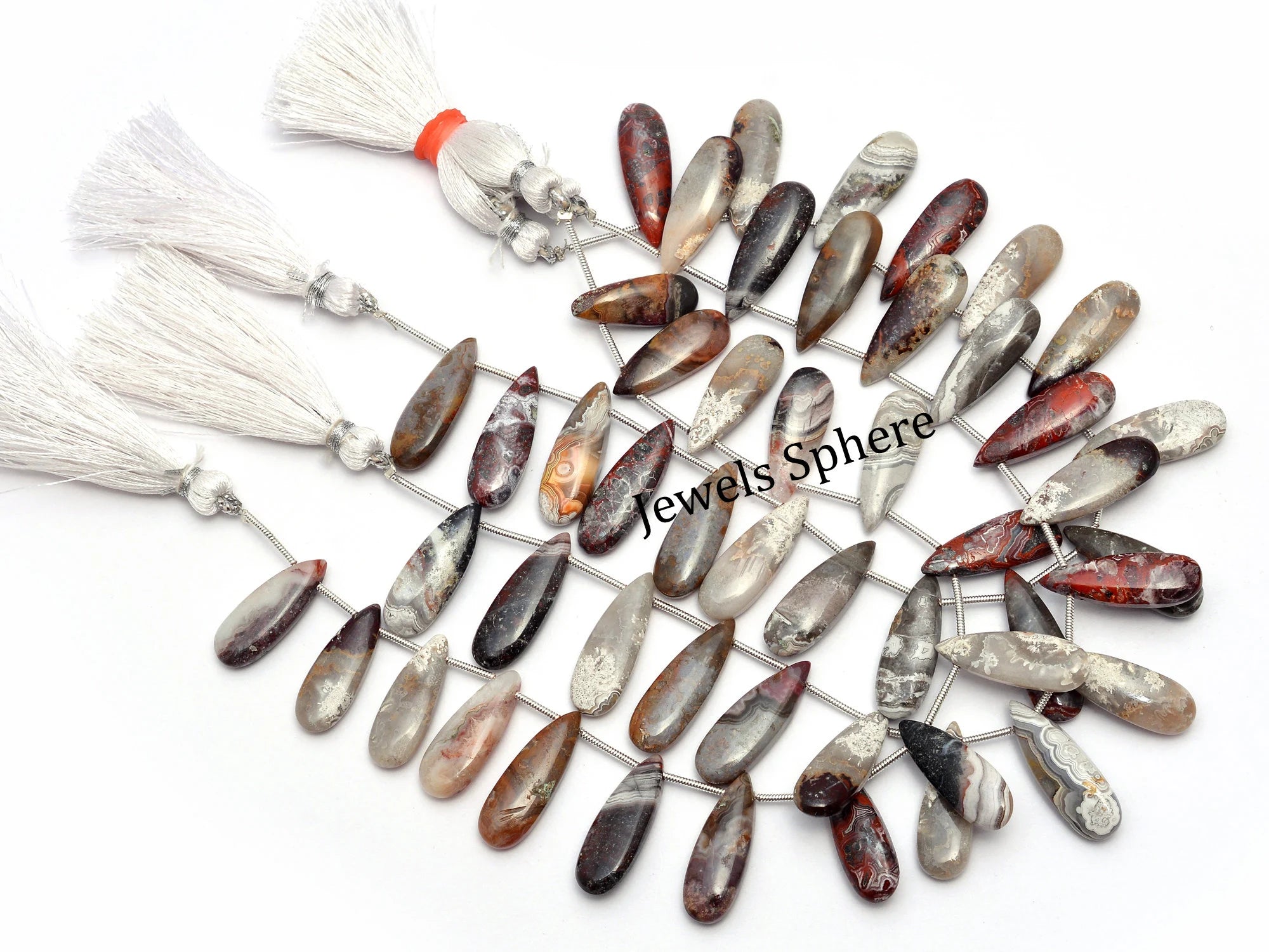 Crazy Lace Agate Smooth Pear Beads, 8x20 mm, SKU849