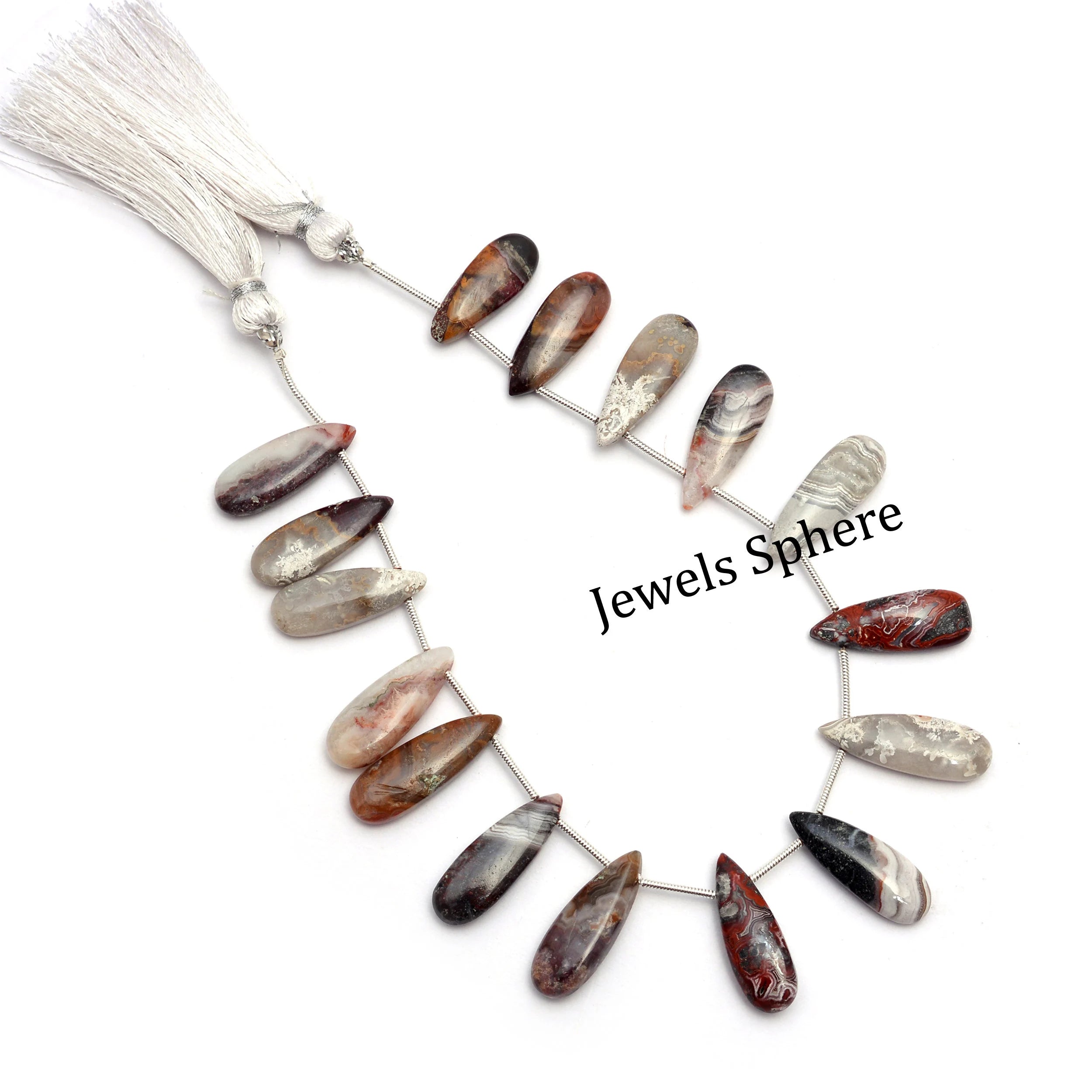 Crazy Lace Agate Smooth Pear Beads, 8x20 mm, SKU849