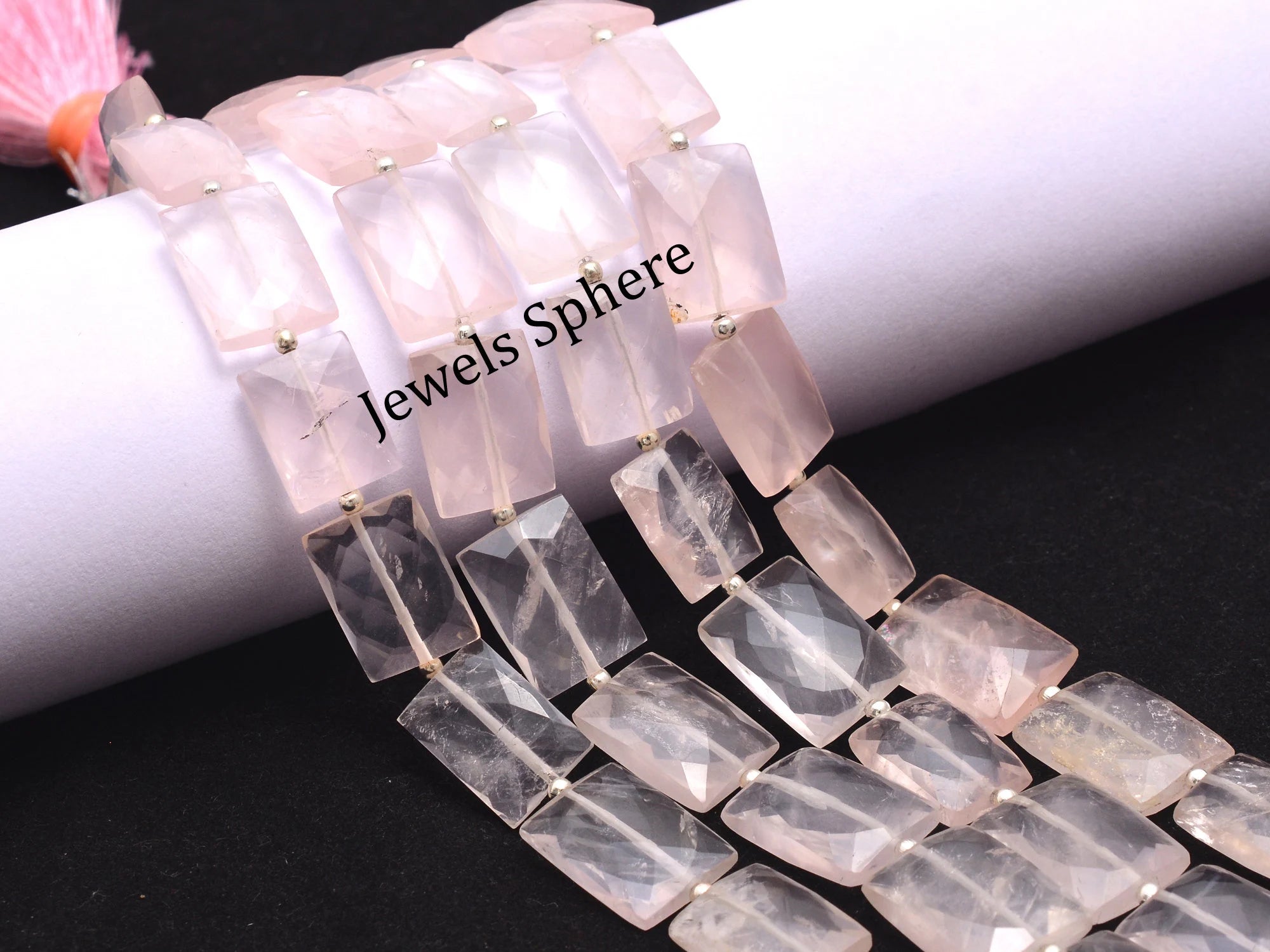 Rose Quartz Faceted Rectangle Beads, 8x13 mm To 12x17 mm, SKU788