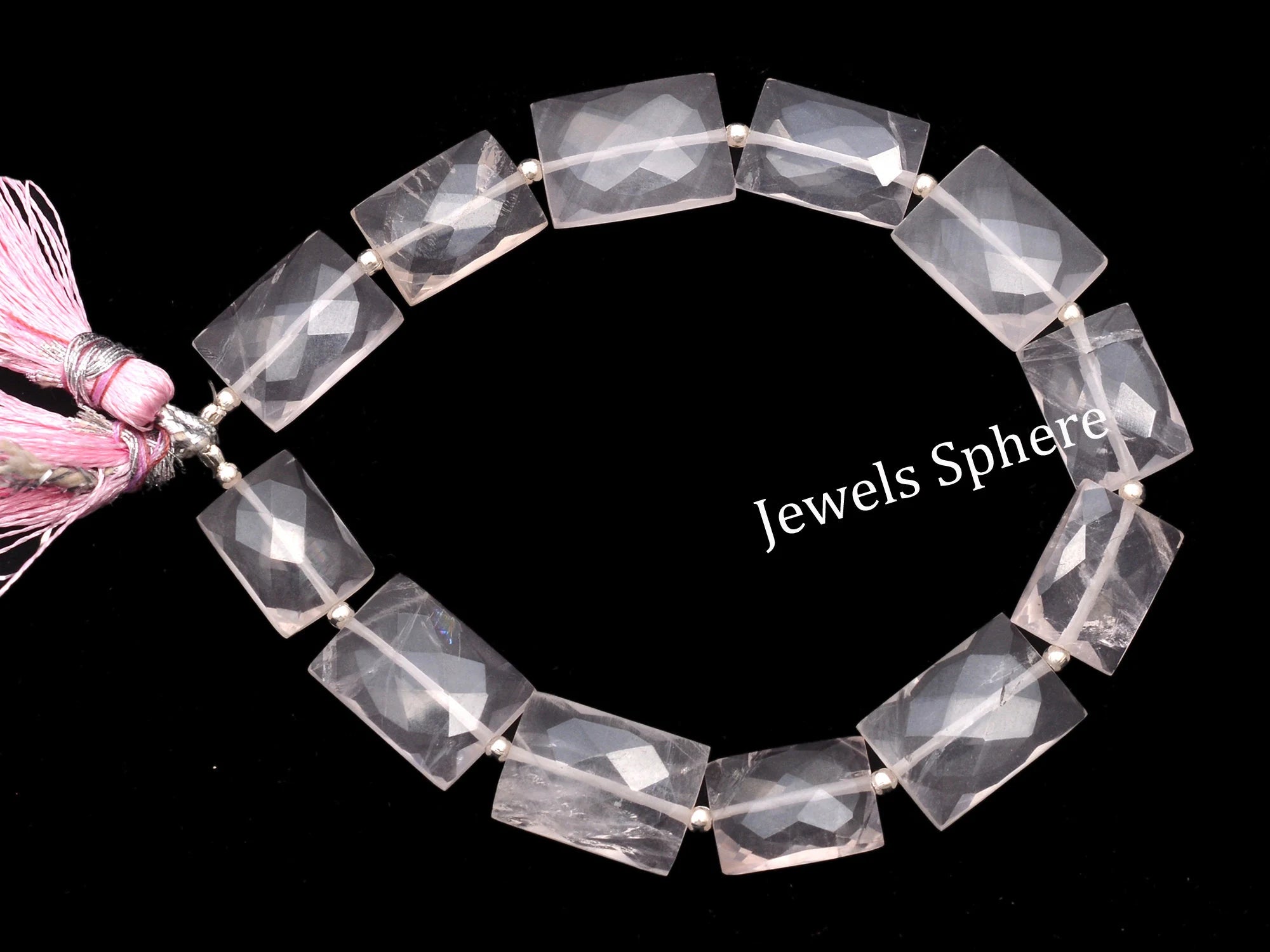 Rose Quartz Faceted Rectangle Beads, 8x13 mm To 12x17 mm, SKU788