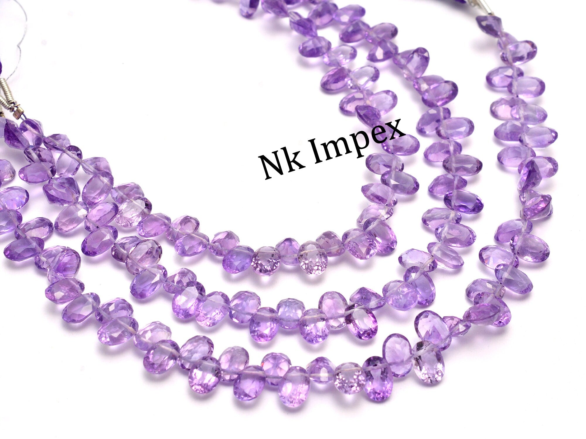 Amethyst Faceted Side Drill Oval Beads, 5x7 mm To 7x9 mm, Amethyst Oval Beads, Amethyst Jewelry Making Gemstone Beads, 8 Inch, SKU1070