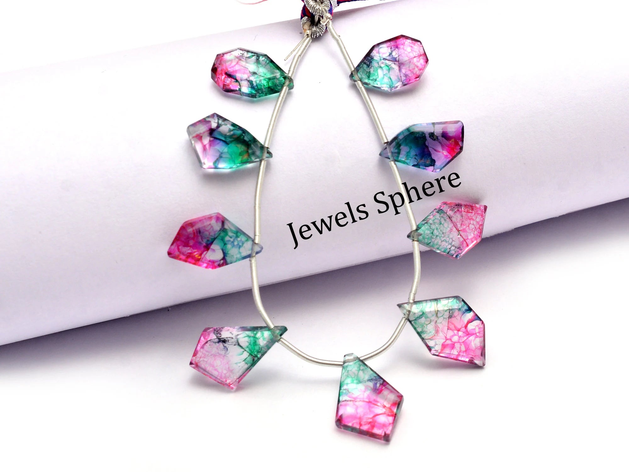 Natural Bi Color Crystal Faceted Star Shape Beads, Crystal Gemstone Beads, (SKU925)