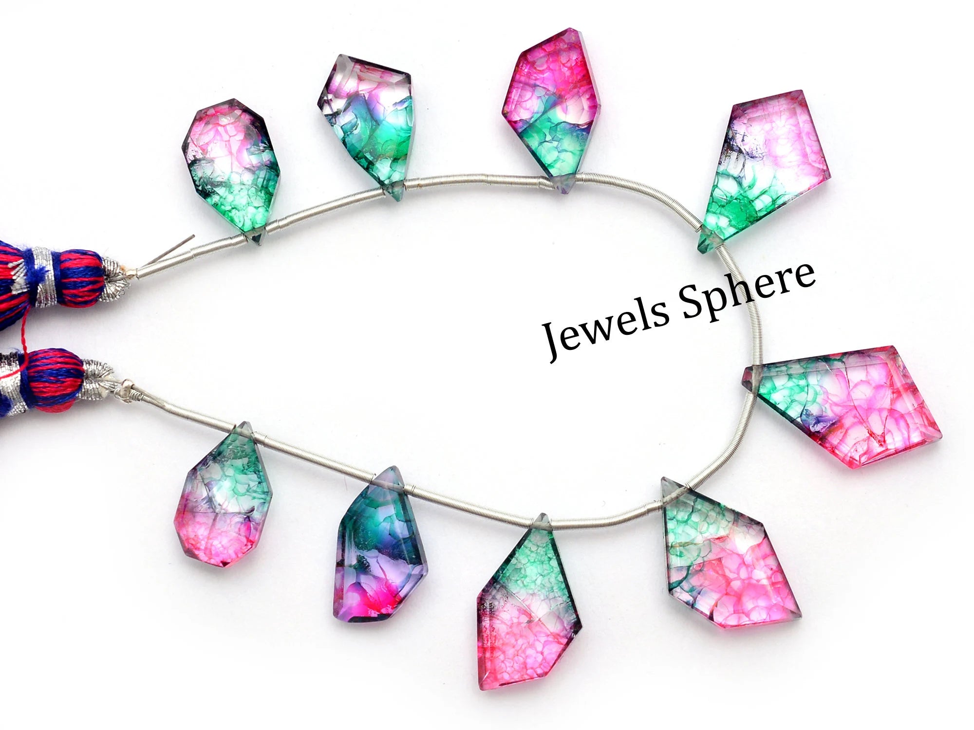 Natural Bi Color Crystal Faceted Star Shape Beads, Crystal Gemstone Beads, (SKU925)
