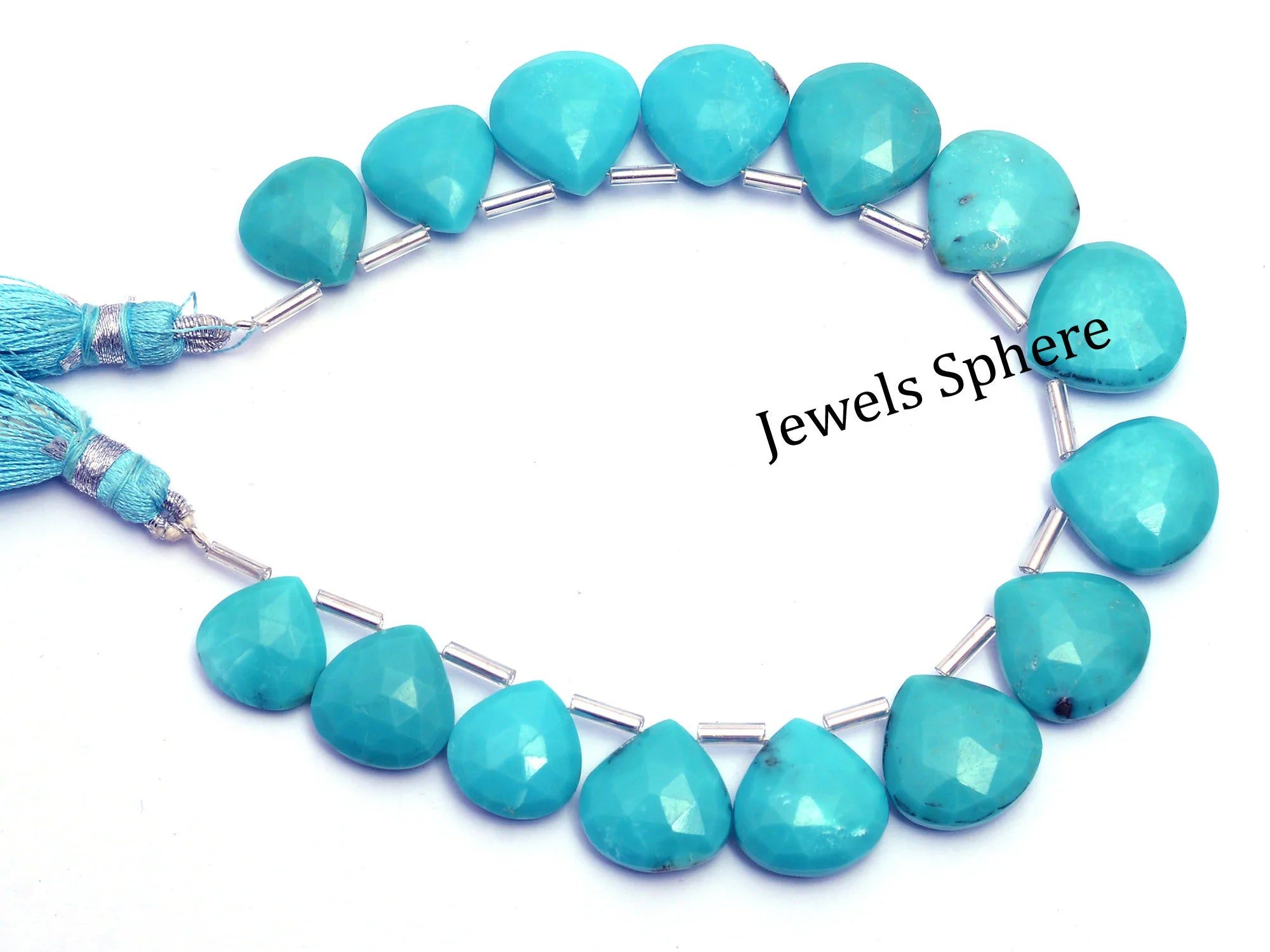 Arizona Turquoise Faceted Heart Shape Beads, 12 mm To 15 mm, SKU985