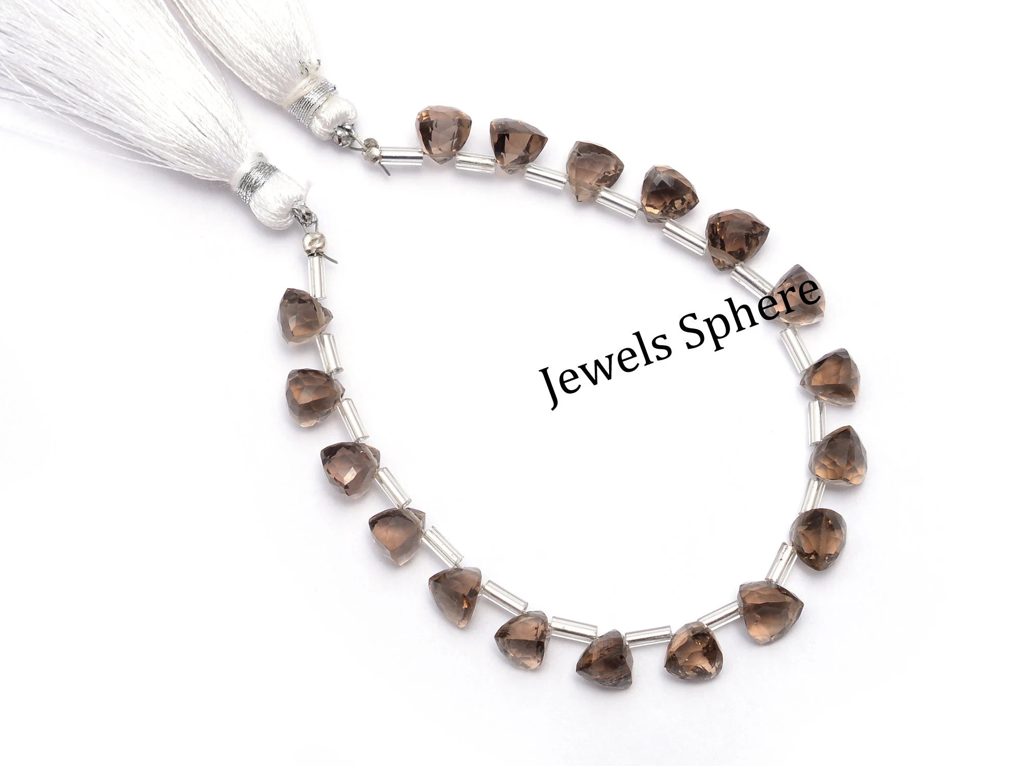 AAA Quality Smoky Quartz Faceted Triangle Shape Briolettes, SKU901